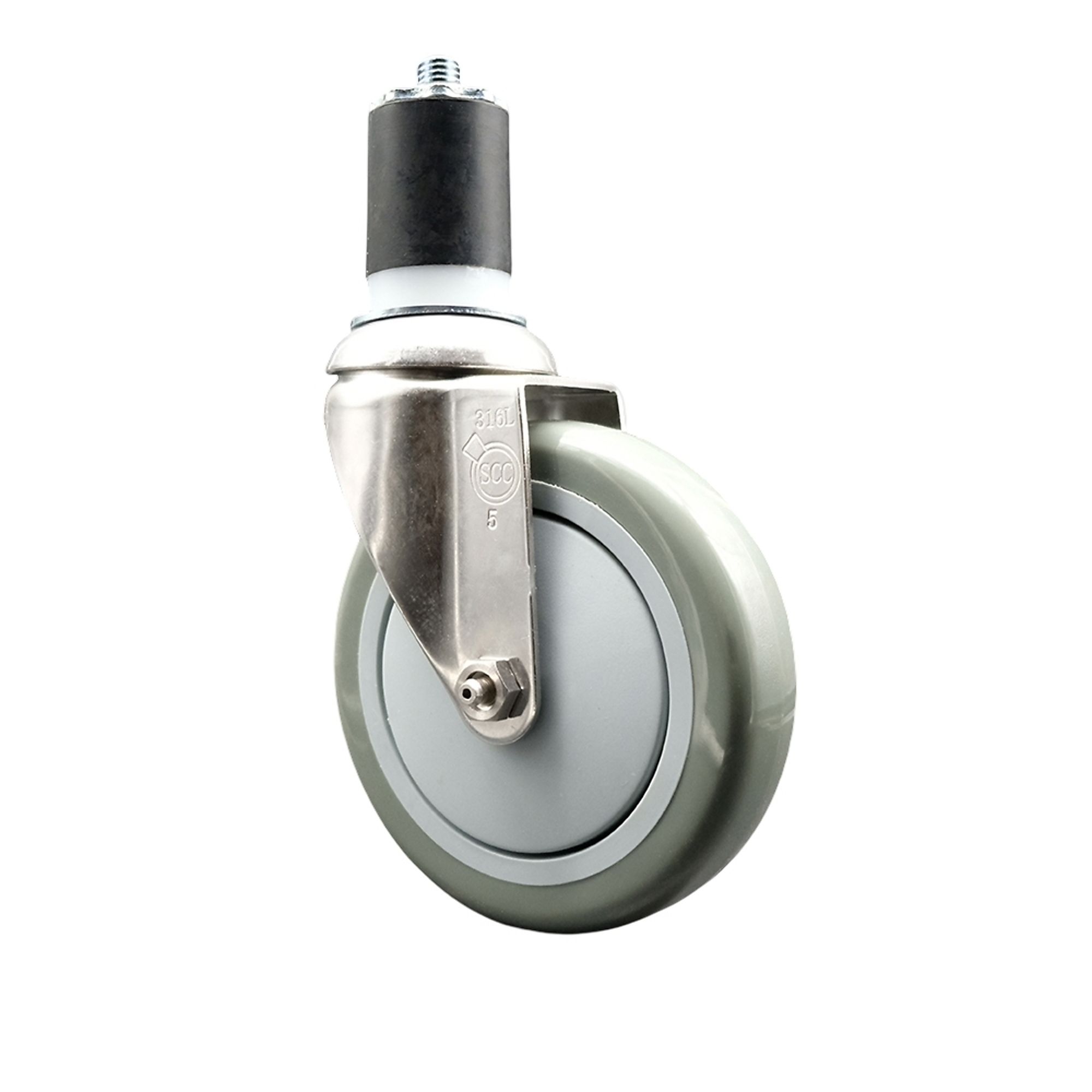 Service Caster, 5Inch x 1 1/4Inch Stem Caster, Wheel Diameter 5 in, Caster Type Swivel, Package (qty.) 1, Model SCC-SS316EX20S514-PPUB-178