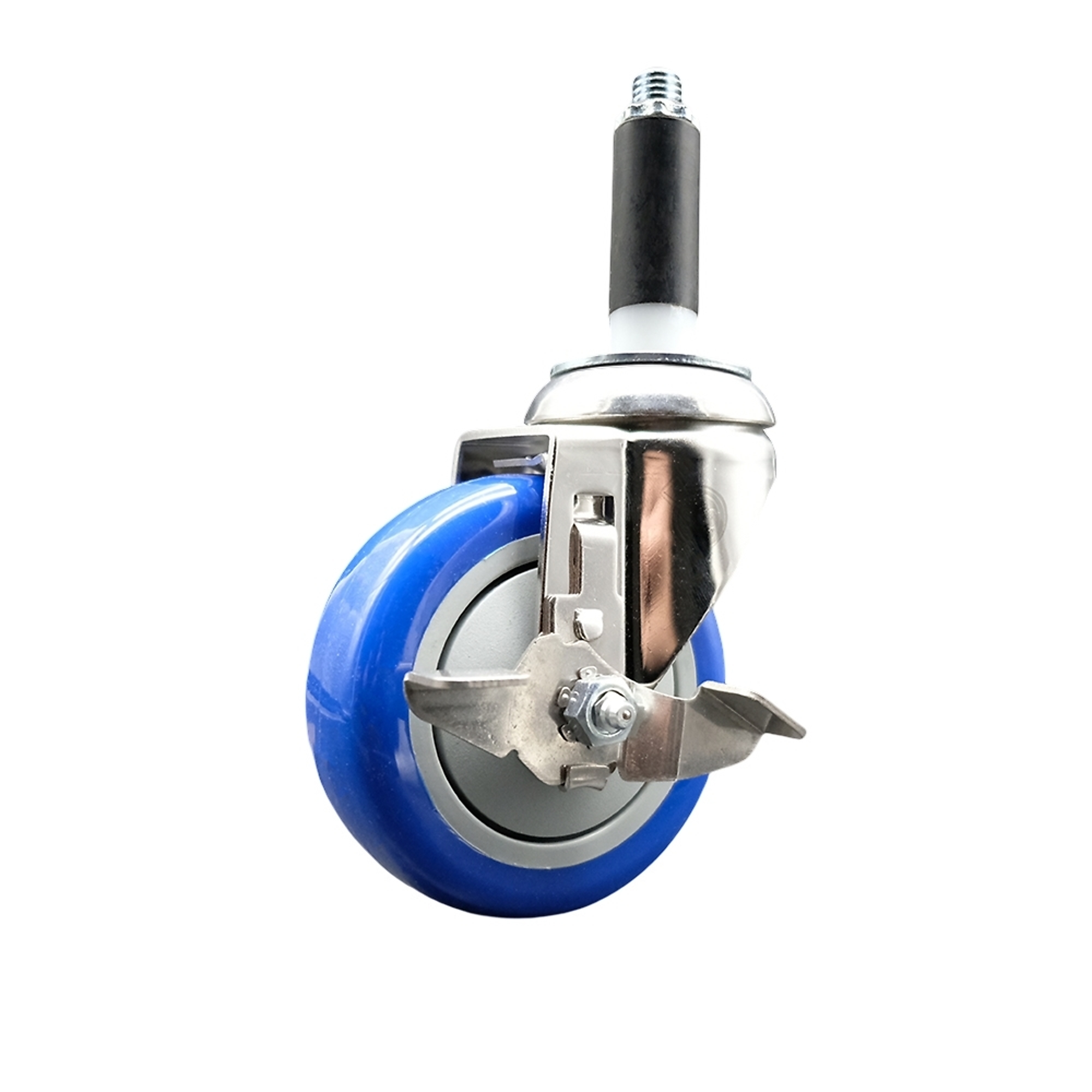 Service Caster, 4Inch x 1 1/4Inch Stem Caster, Wheel Diameter 4 in, Caster Type Swivel, Package (qty.) 1, Model SCC-SS316EX20S414-PPUB-BLUE-TLB-34