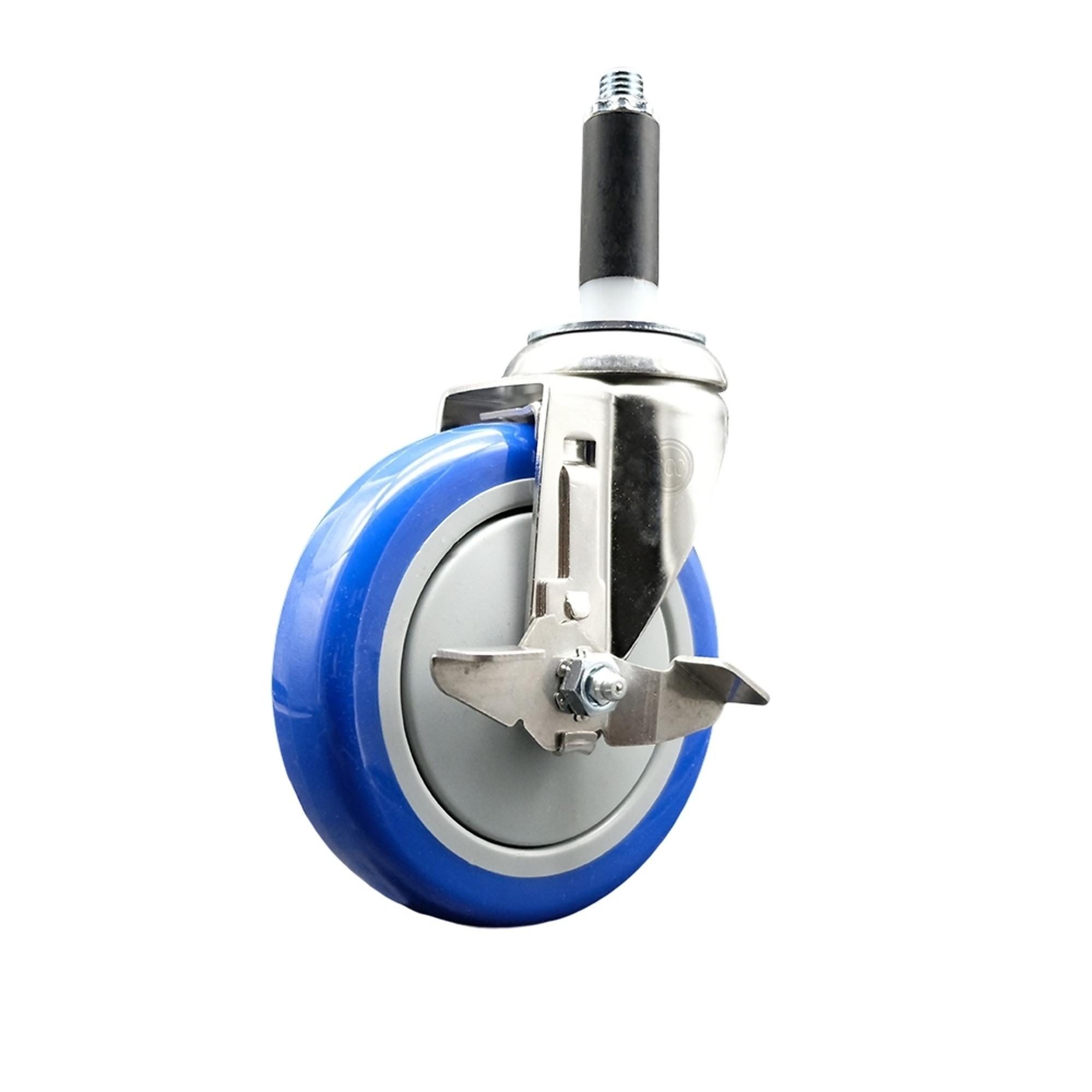 Service Caster, 5Inch x 1 1/4Inch Stem Caster, Wheel Diameter 5 in, Caster Type Swivel, Package (qty.) 1, Model SCC-SS316EX20S514-PPUB-BLUE-TLB-34