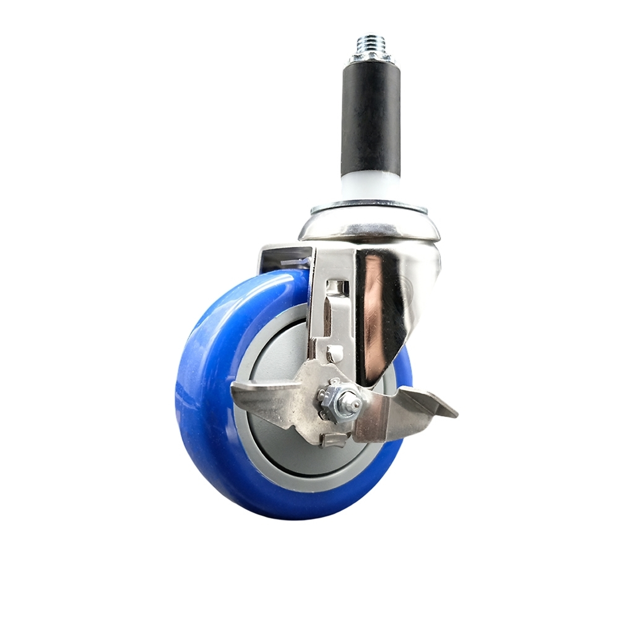 Service Caster, 4Inch x 1 1/4Inch Stem Caster, Wheel Diameter 4 in, Caster Type Swivel, Package (qty.) 1, Model SCC-SS316EX20S414-PPUB-BLUE-TLB-1