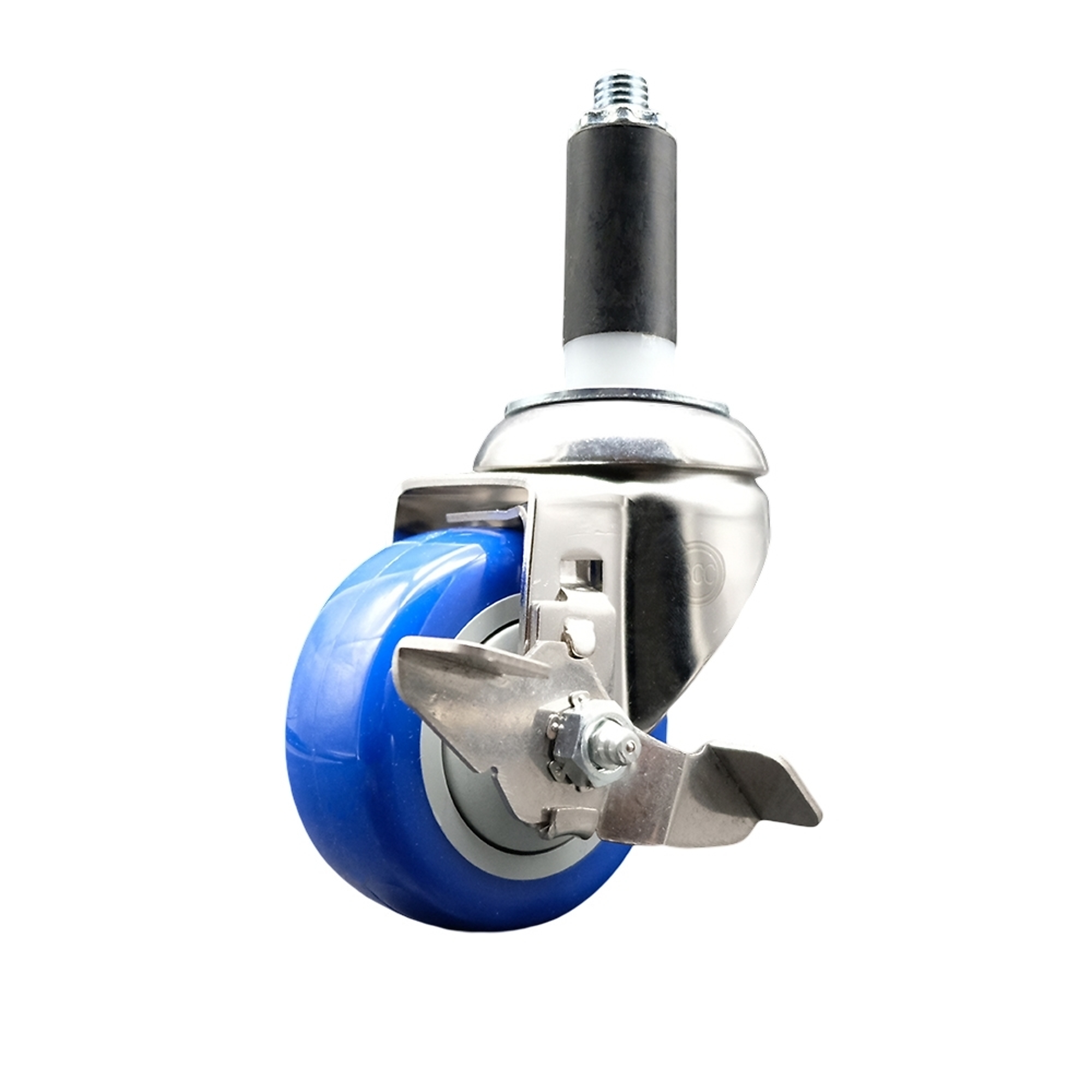 Service Caster, 3Inch x 1 1/4Inch Stem Caster, Wheel Diameter 3 in, Caster Type Swivel, Package (qty.) 1, Model SCC-SS316EX20S314-PPUB-BLUE-TLB-118