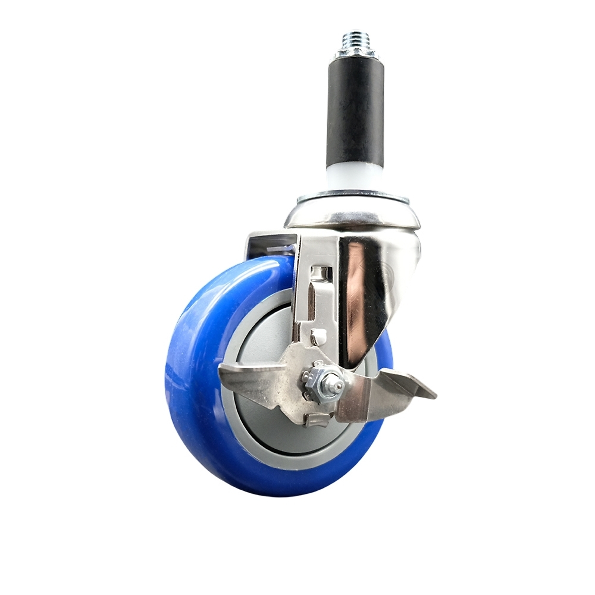 Service Caster, 4Inch x 1 1/4Inch Stem Caster, Wheel Diameter 4 in, Caster Type Swivel, Package (qty.) 1, Model SCC-SS316EX20S414-PPUB-BLUE-TLB-118