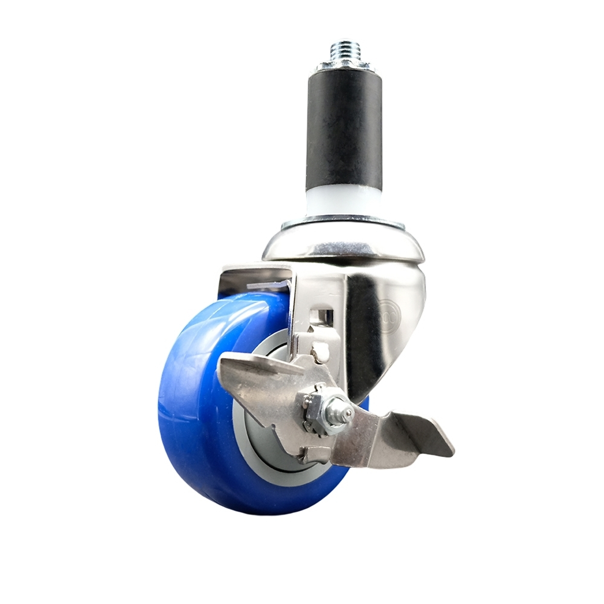 Service Caster, 3Inch x 1 1/4Inch Stem Caster, Wheel Diameter 3 in, Caster Type Swivel, Package (qty.) 1, Model SCC-SS316EX20S314-PPUB-BLUE-TLB-114