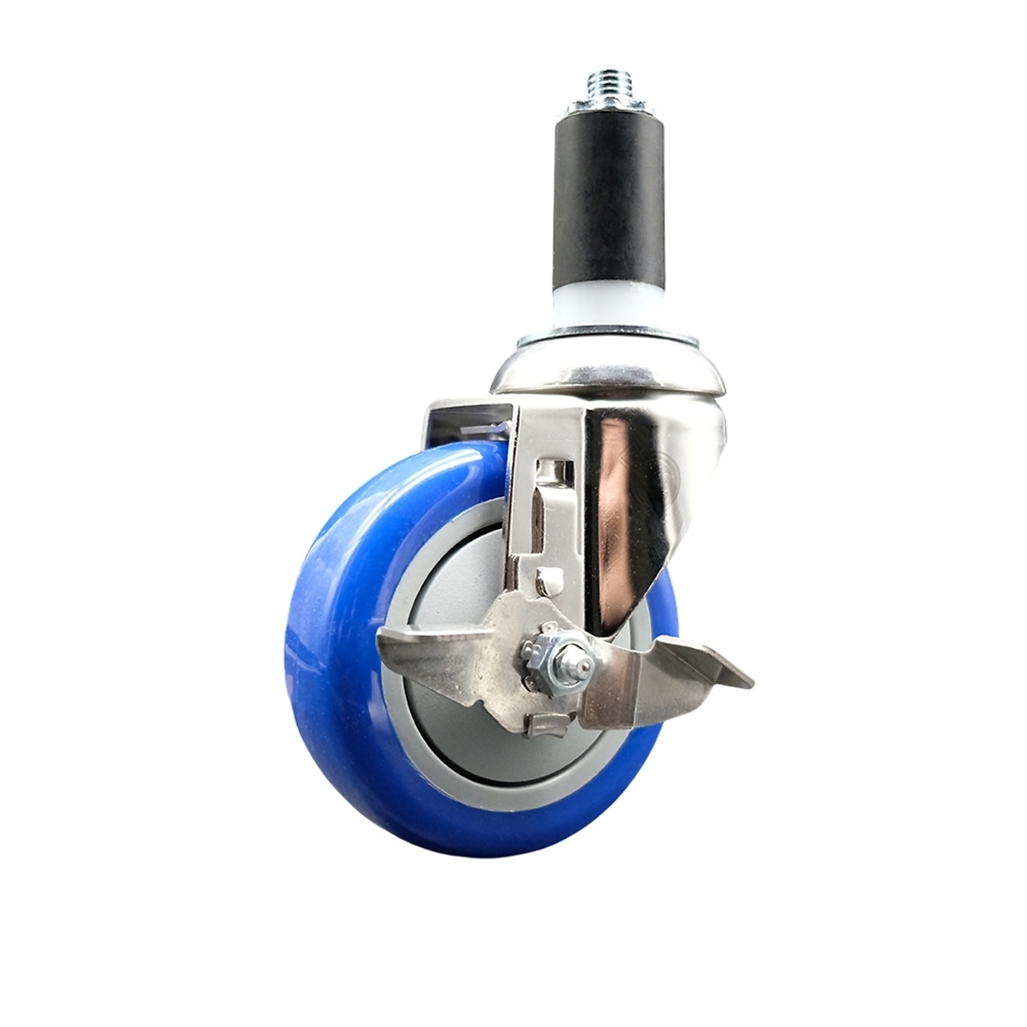 Service Caster, 4Inch x 1 1/4Inch Stem Caster, Wheel Diameter 4 in, Caster Type Swivel, Package (qty.) 1, Model SCC-SS316EX20S414-PPUB-BLUE-TLB-114