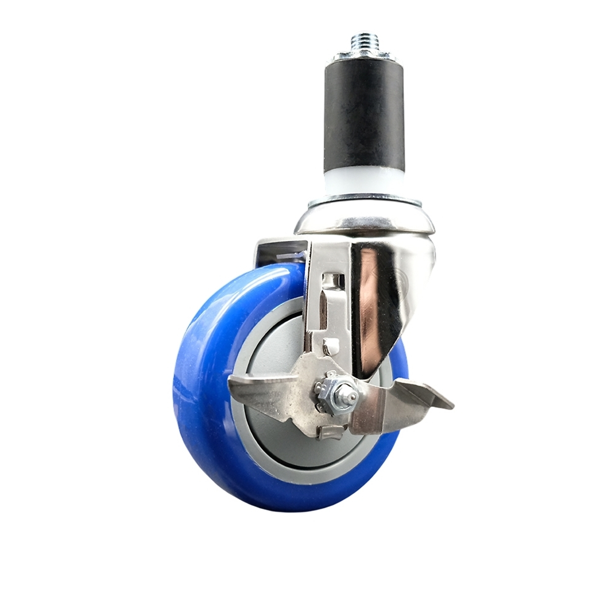 Service Caster, 4Inch x 1 1/4Inch Stem Caster, Wheel Diameter 4 in, Caster Type Swivel, Package (qty.) 1, Model SCC-SS316EX20S414-PPUB-BLUE-TLB-112