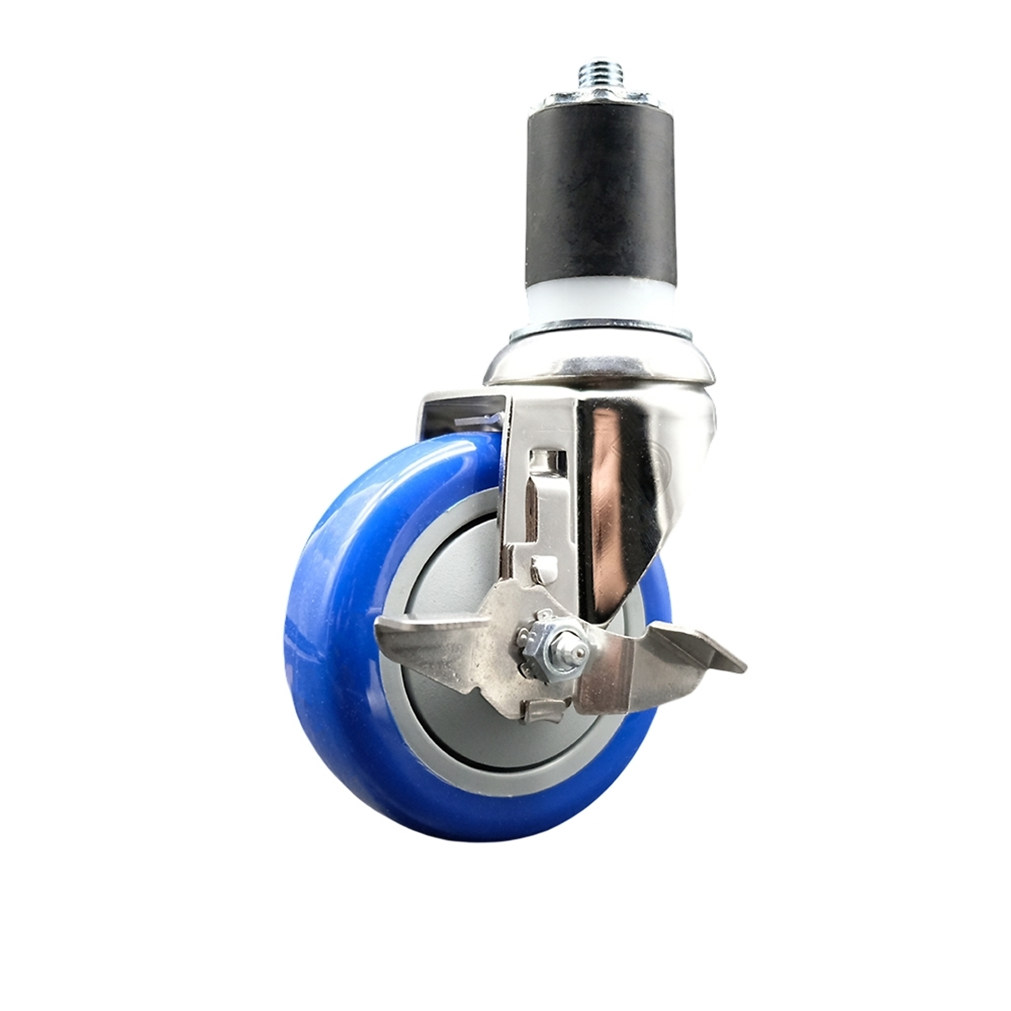 Service Caster, 4Inch x 1 1/4Inch Stem Caster, Wheel Diameter 4 in, Caster Type Swivel, Package (qty.) 1, Model SCC-SS316EX20S414-PPUB-BLUE-TLB-134