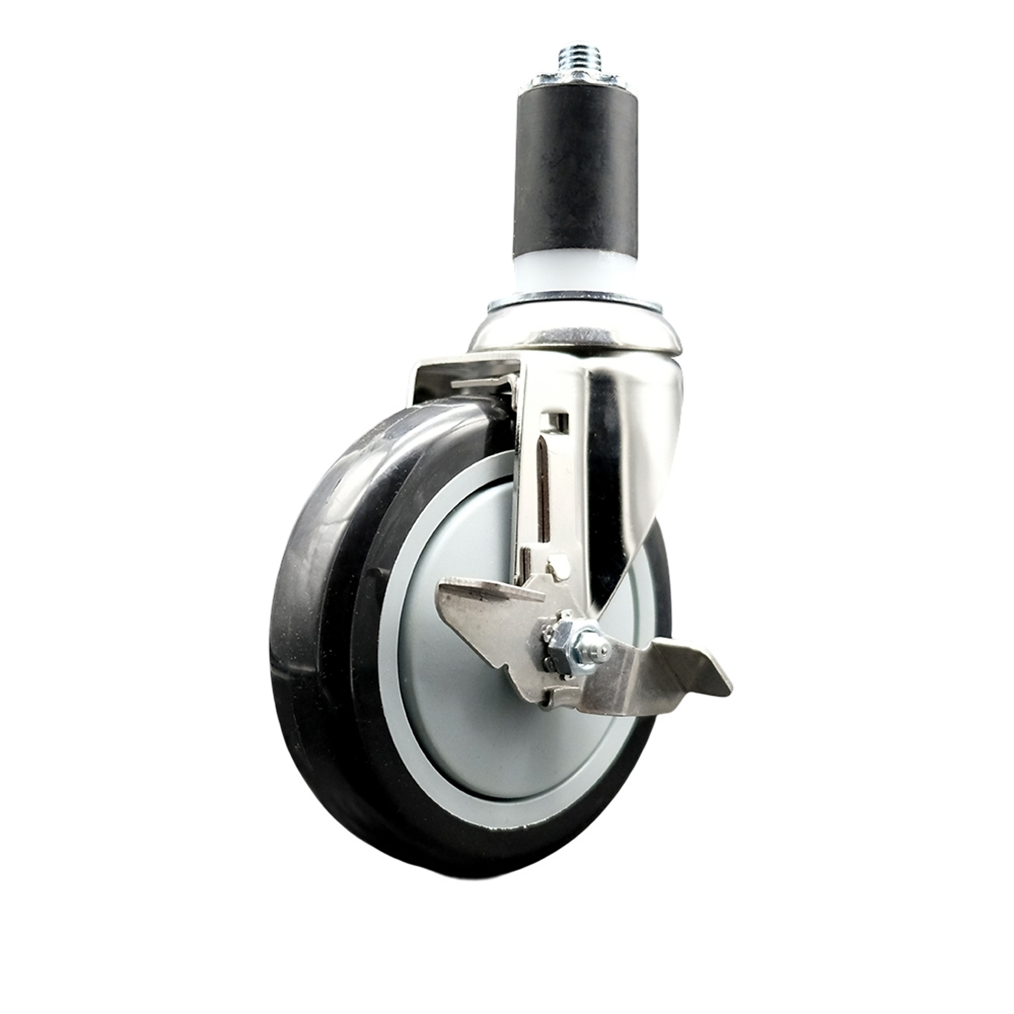 Service Caster, 5Inch x 1 1/4Inch Stem Caster, Wheel Diameter 5 in, Caster Type Swivel, Package (qty.) 1, Model SCC-SS316EX20S514-PPUB-BLK-TLB-158