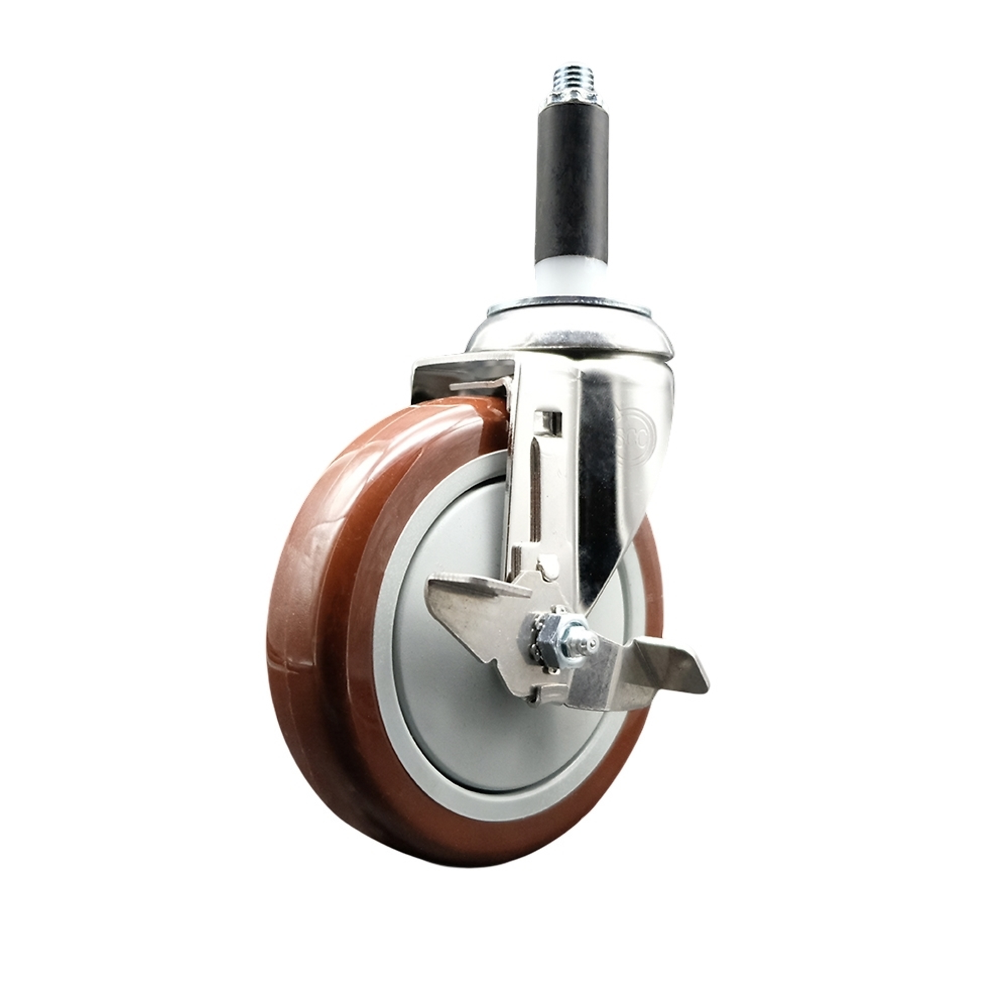 Service Caster, 5Inch x 1 1/4Inch Stem Caster, Wheel Diameter 5 in, Caster Type Swivel, Package (qty.) 1, Model SCC-SS316EX20S514-PPUB-MRN-TLB-34