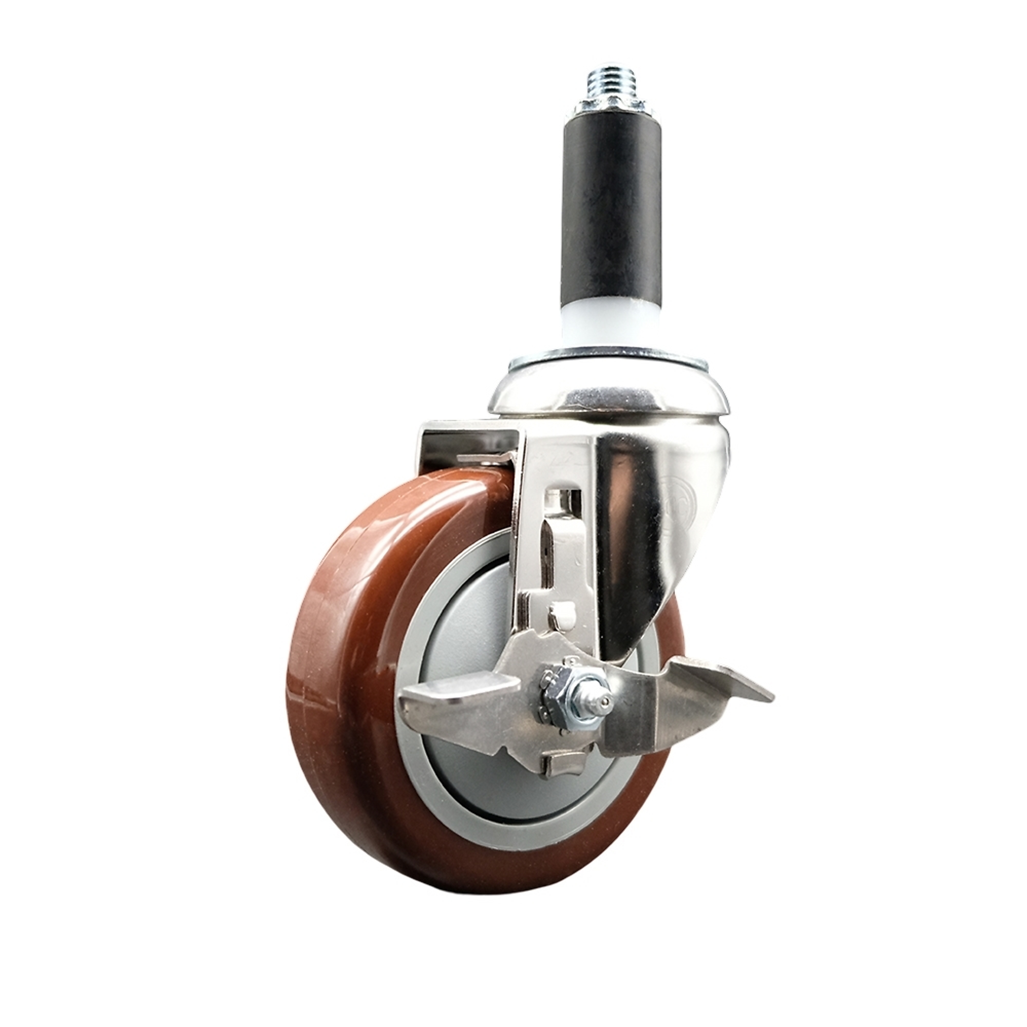 Service Caster, 4Inch x 1 1/4Inch Stem Caster, Wheel Diameter 4 in, Caster Type Swivel, Package (qty.) 1, Model SCC-SS316EX20S414-PPUB-MRN-TLB-1