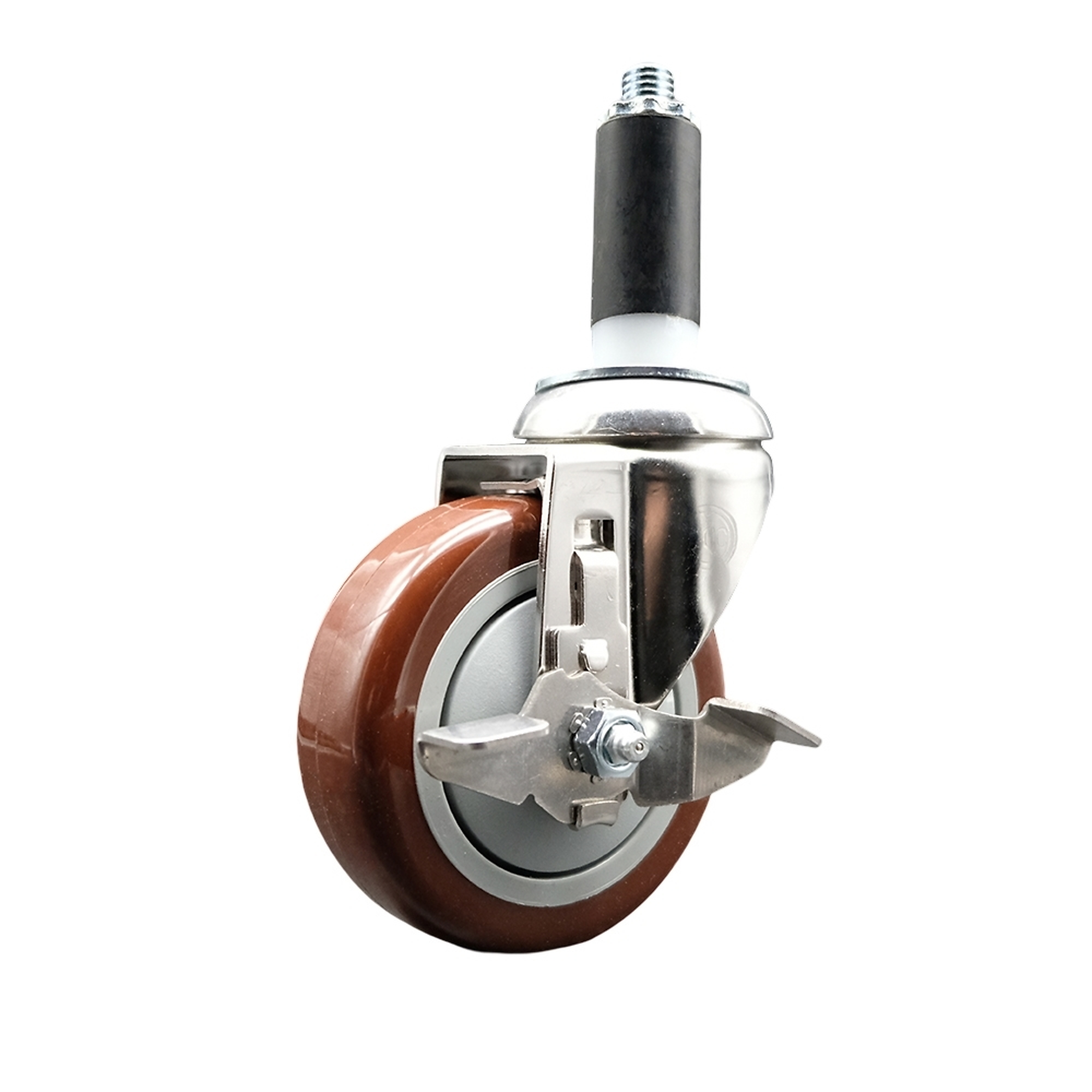 Service Caster, 4Inch x 1 1/4Inch Stem Caster, Wheel Diameter 4 in, Caster Type Swivel, Package (qty.) 1, Model SCC-SS316EX20S414-PPUB-MRN-TLB-118