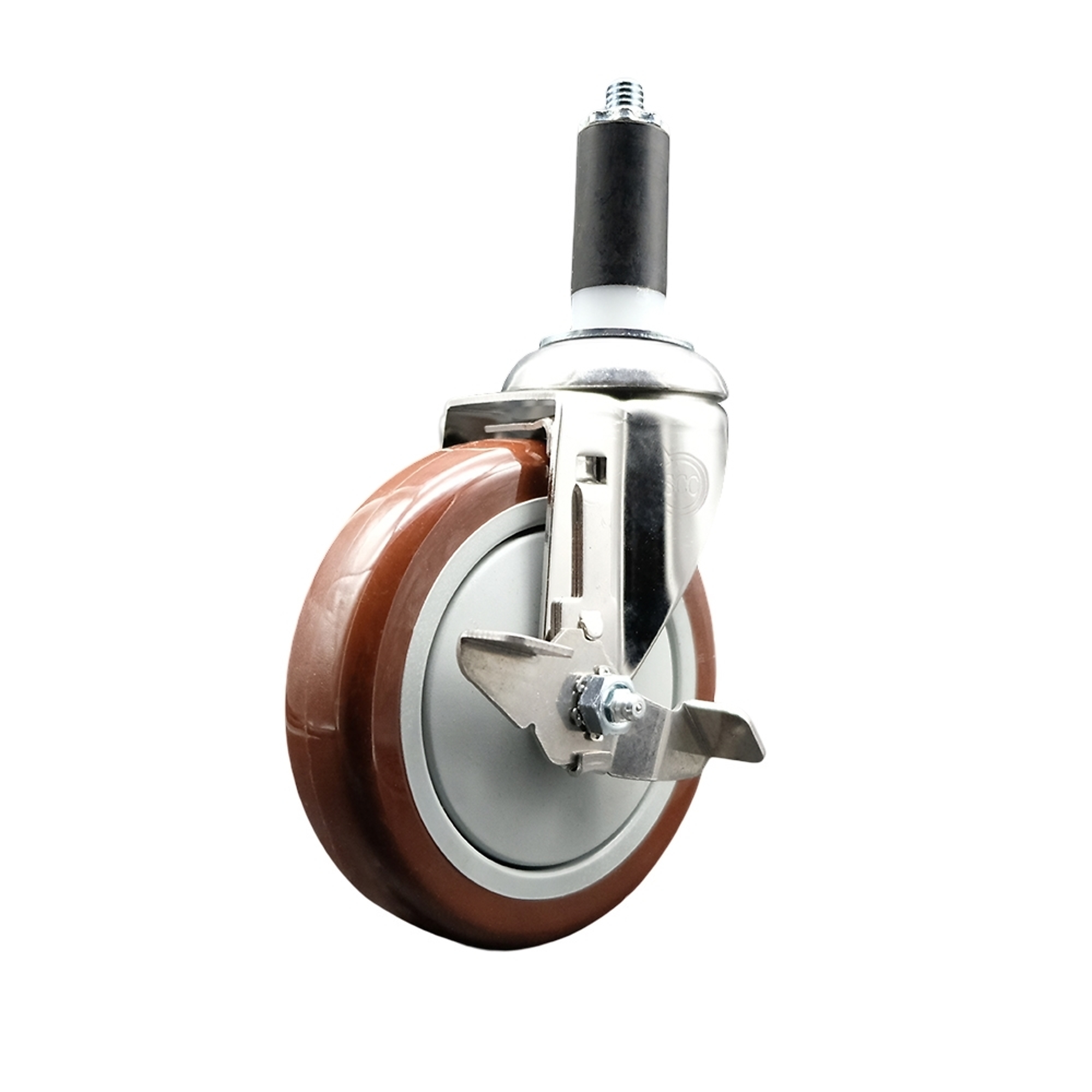 Service Caster, 5Inch x 1 1/4Inch Stem Caster, Wheel Diameter 5 in, Caster Type Swivel, Package (qty.) 1, Model SCC-SS316EX20S514-PPUB-MRN-TLB-114