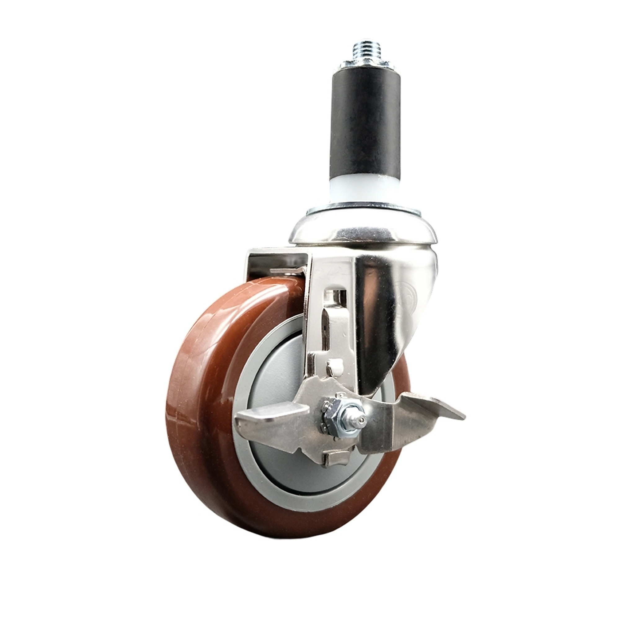 Service Caster, 4Inch x 1 1/4Inch Stem Caster, Wheel Diameter 4 in, Caster Type Swivel, Package (qty.) 1, Model SCC-SS316EX20S414-PPUB-MRN-TLB-138