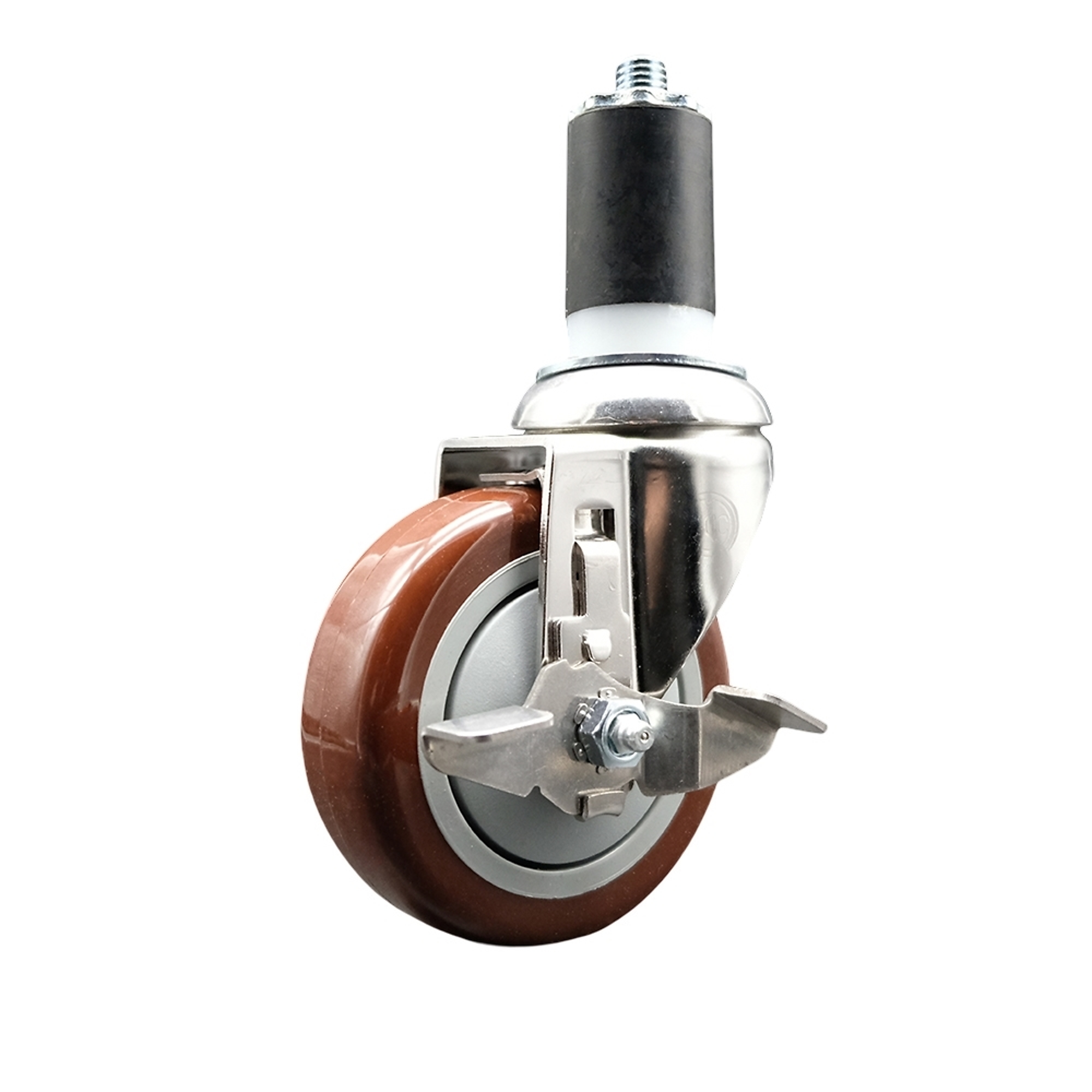 Service Caster, 4Inch x 1 1/4Inch Stem Caster, Wheel Diameter 4 in, Caster Type Swivel, Package (qty.) 1, Model SCC-SS316EX20S414-PPUB-MRN-TLB-112