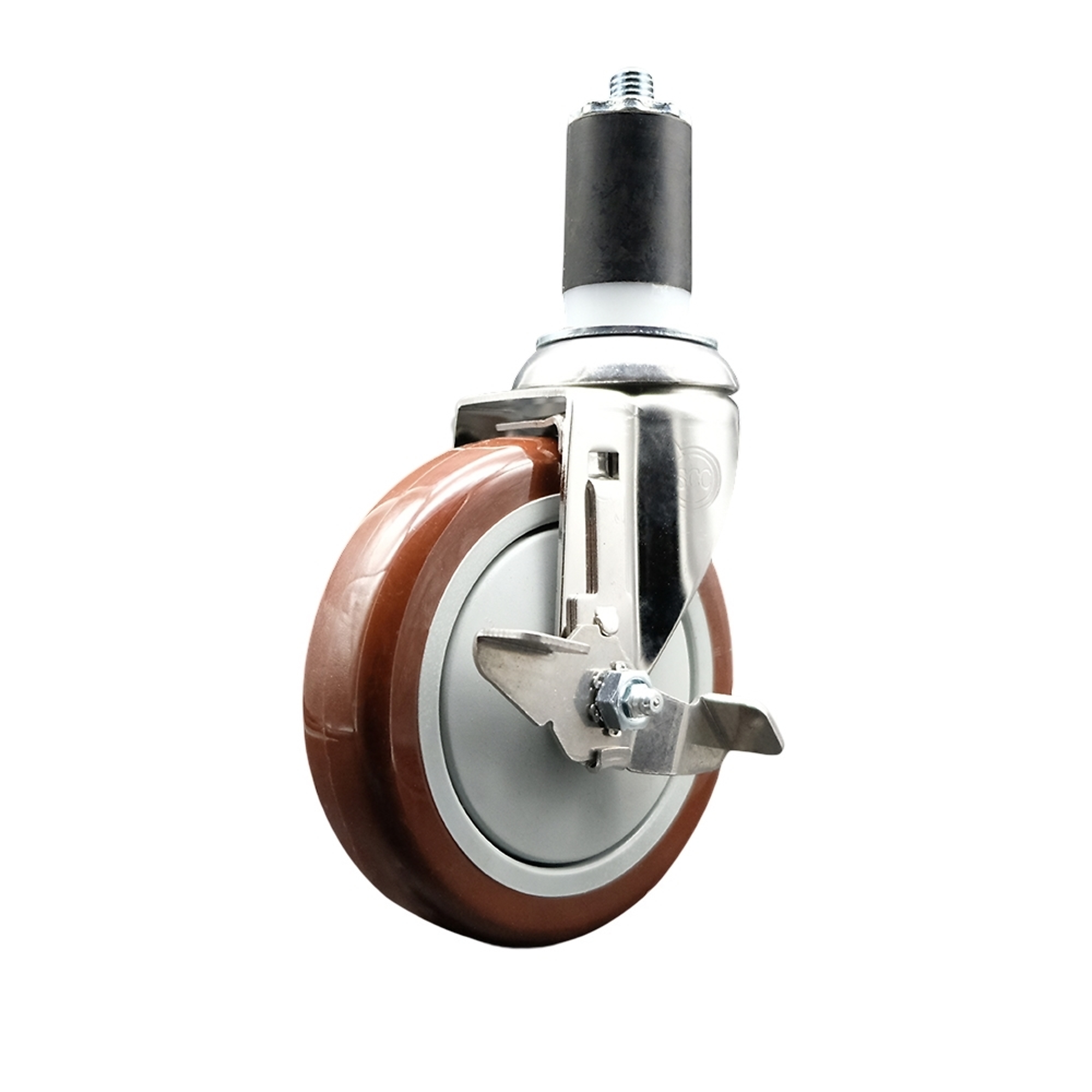 Service Caster, 5Inch x 1 1/4Inch Stem Caster, Wheel Diameter 5 in, Caster Type Swivel, Package (qty.) 1, Model SCC-SS316EX20S514-PPUB-MRN-TLB-112