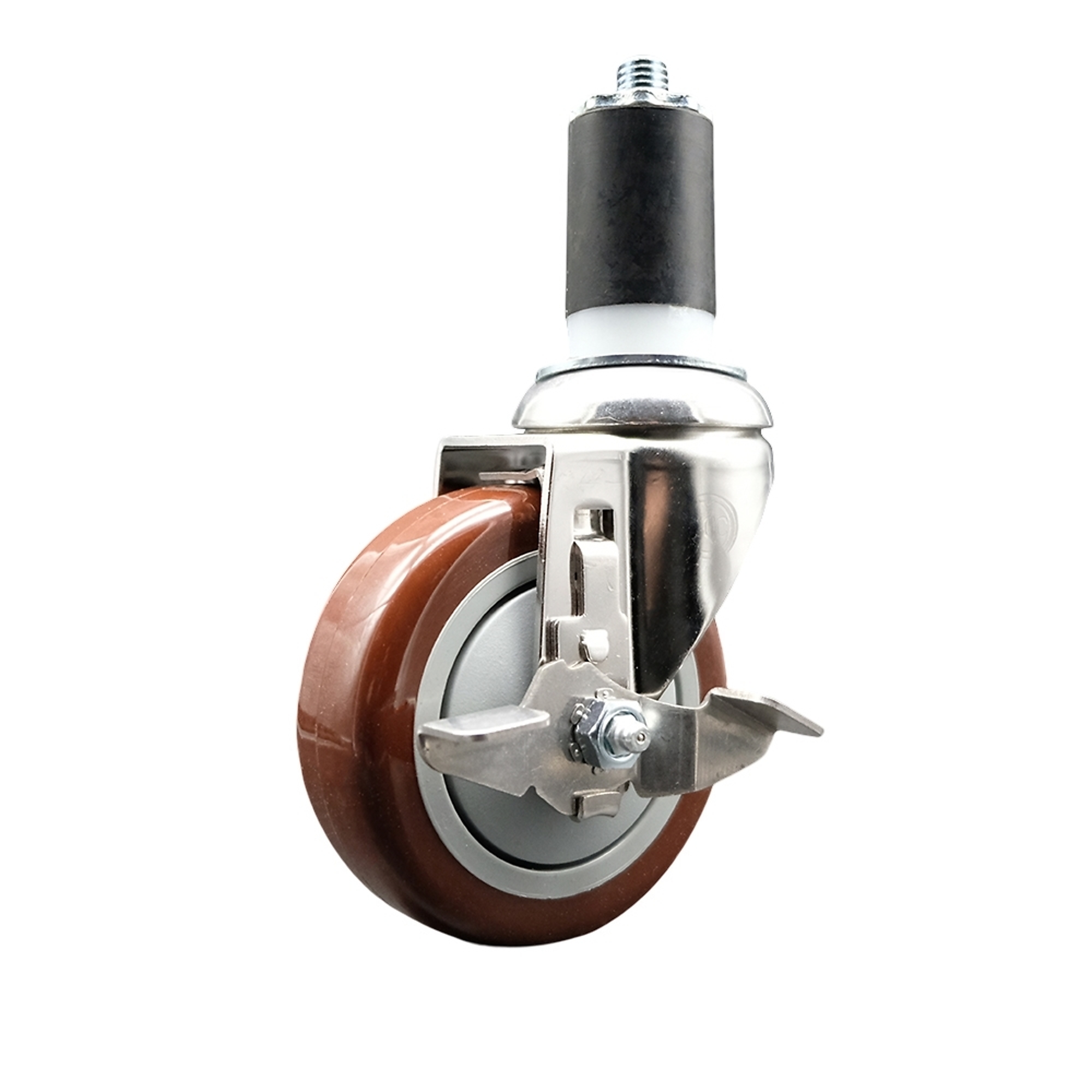 Service Caster, 4Inch x 1 1/4Inch Stem Caster, Wheel Diameter 4 in, Caster Type Swivel, Package (qty.) 1, Model SCC-SS316EX20S414-PPUB-MRN-TLB-158