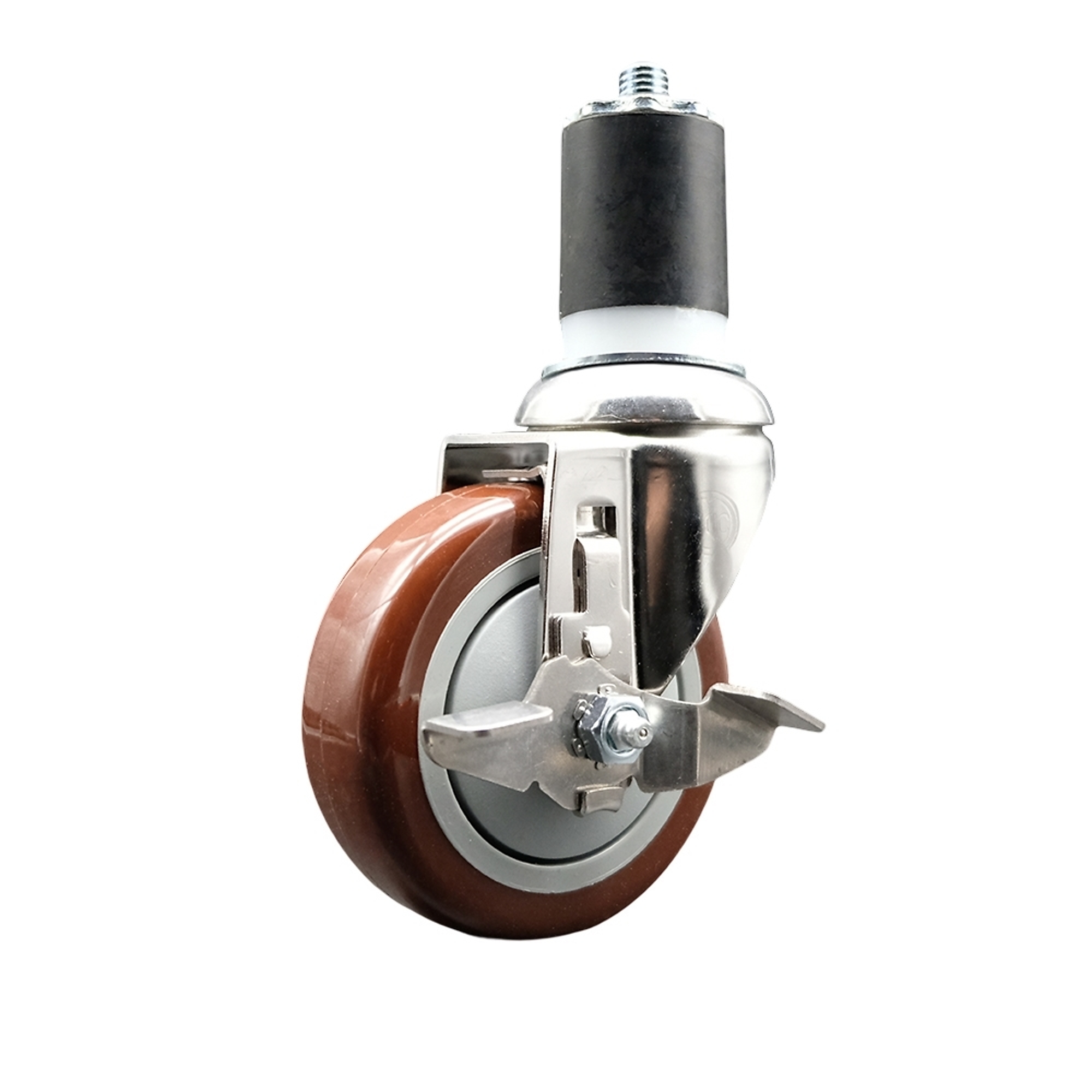 Service Caster, 4Inch x 1 1/4Inch Stem Caster, Wheel Diameter 4 in, Caster Type Swivel, Package (qty.) 1, Model SCC-SS316EX20S414-PPUB-MRN-TLB-134