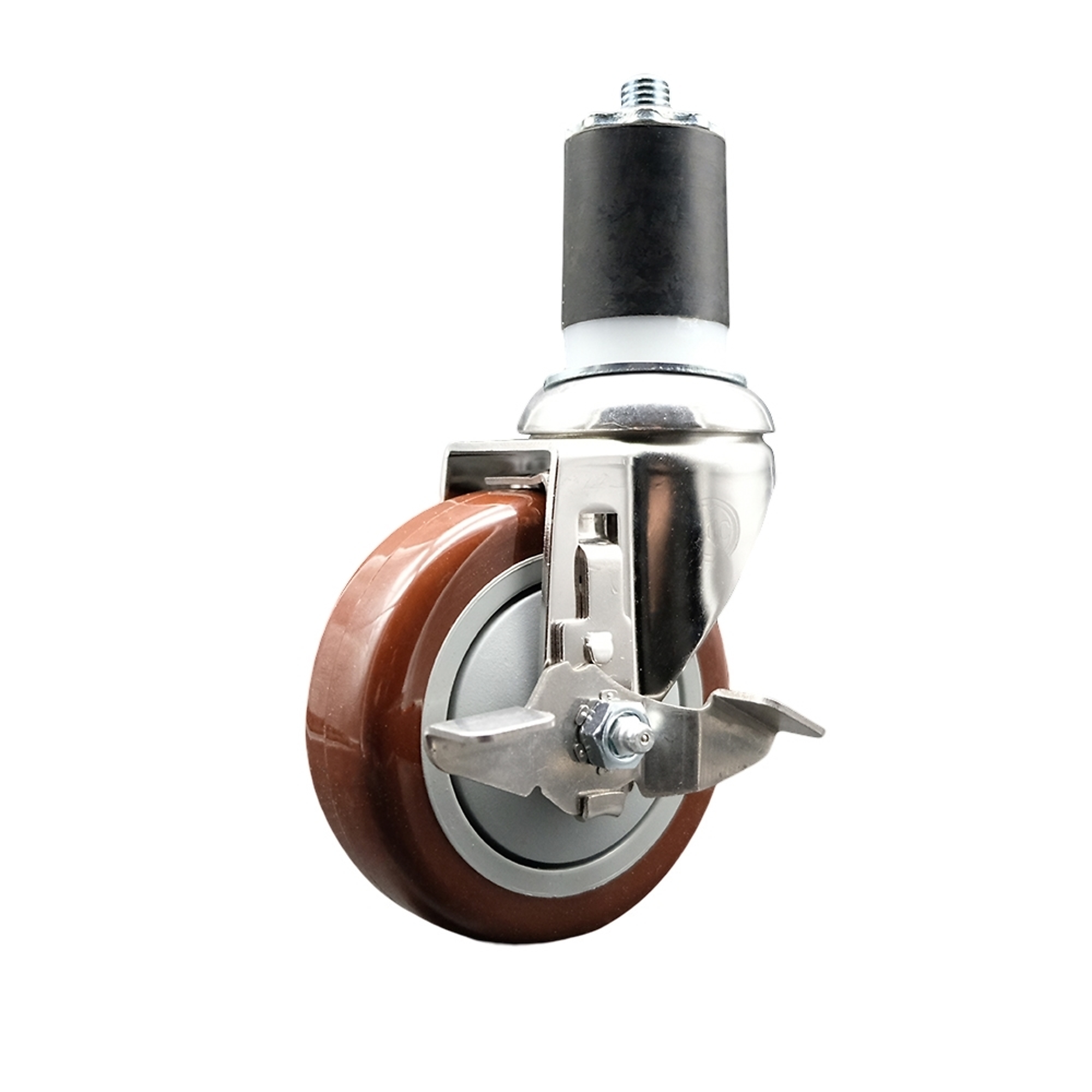 Service Caster, 4Inch x 1 1/4Inch Stem Caster, Wheel Diameter 4 in, Caster Type Swivel, Package (qty.) 1, Model SCC-SS316EX20S414-PPUB-MRN-TLB-178