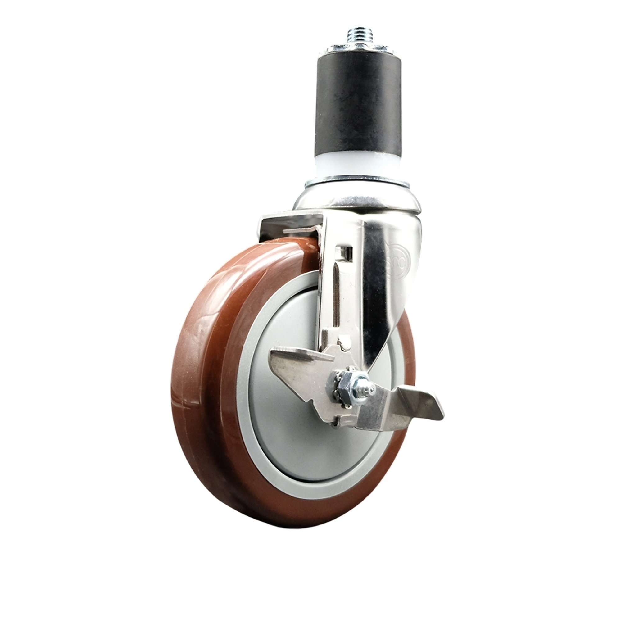 Service Caster, 5Inch x 1 1/4Inch Stem Caster, Wheel Diameter 5 in, Caster Type Swivel, Package (qty.) 1, Model SCC-SS316EX20S514-PPUB-MRN-TLB-178