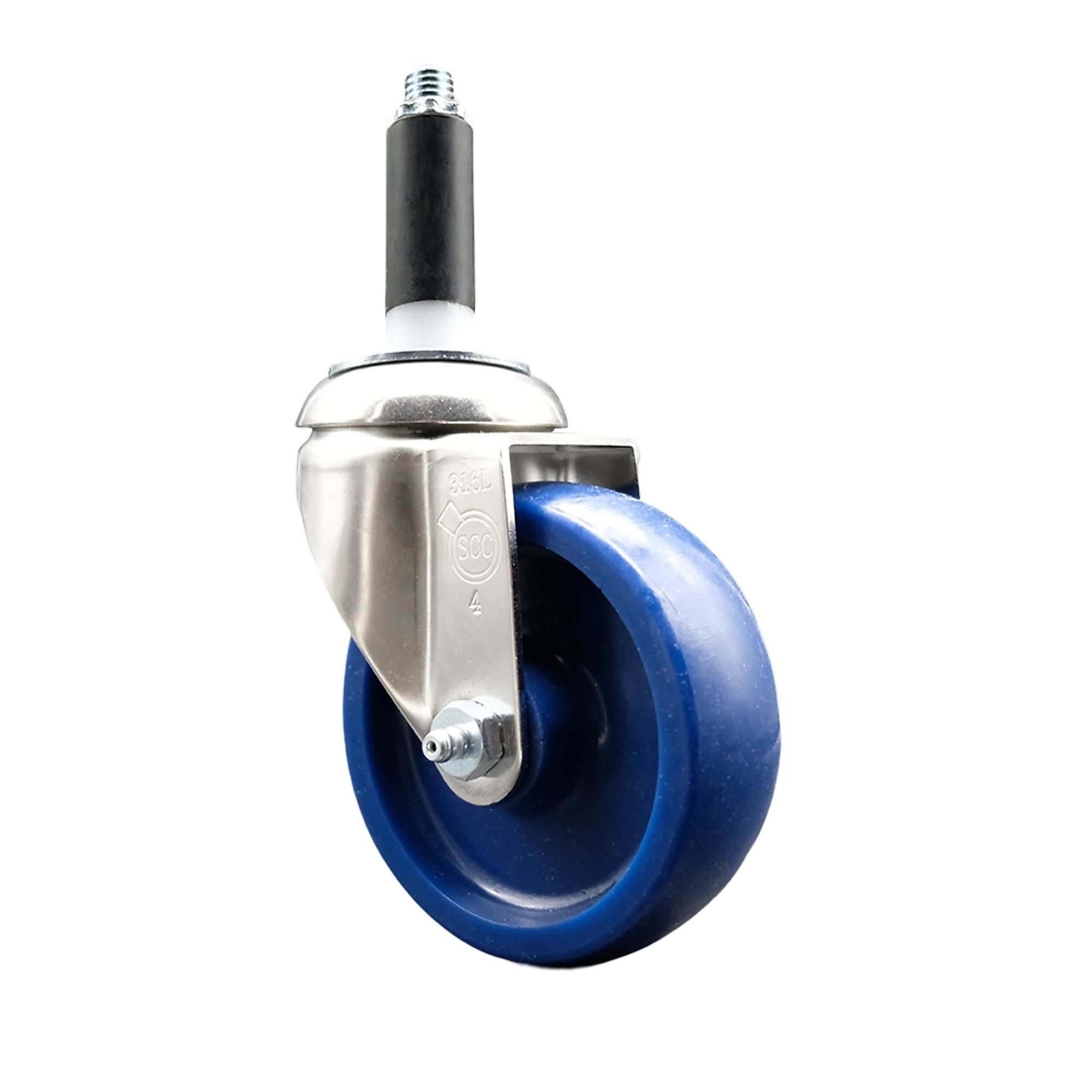 Service Caster, 4Inch x 1 1/4Inch Stem Caster, Wheel Diameter 4 in, Caster Type Swivel, Package (qty.) 1, Model SCC-SS316EX20S414-SPUS-34