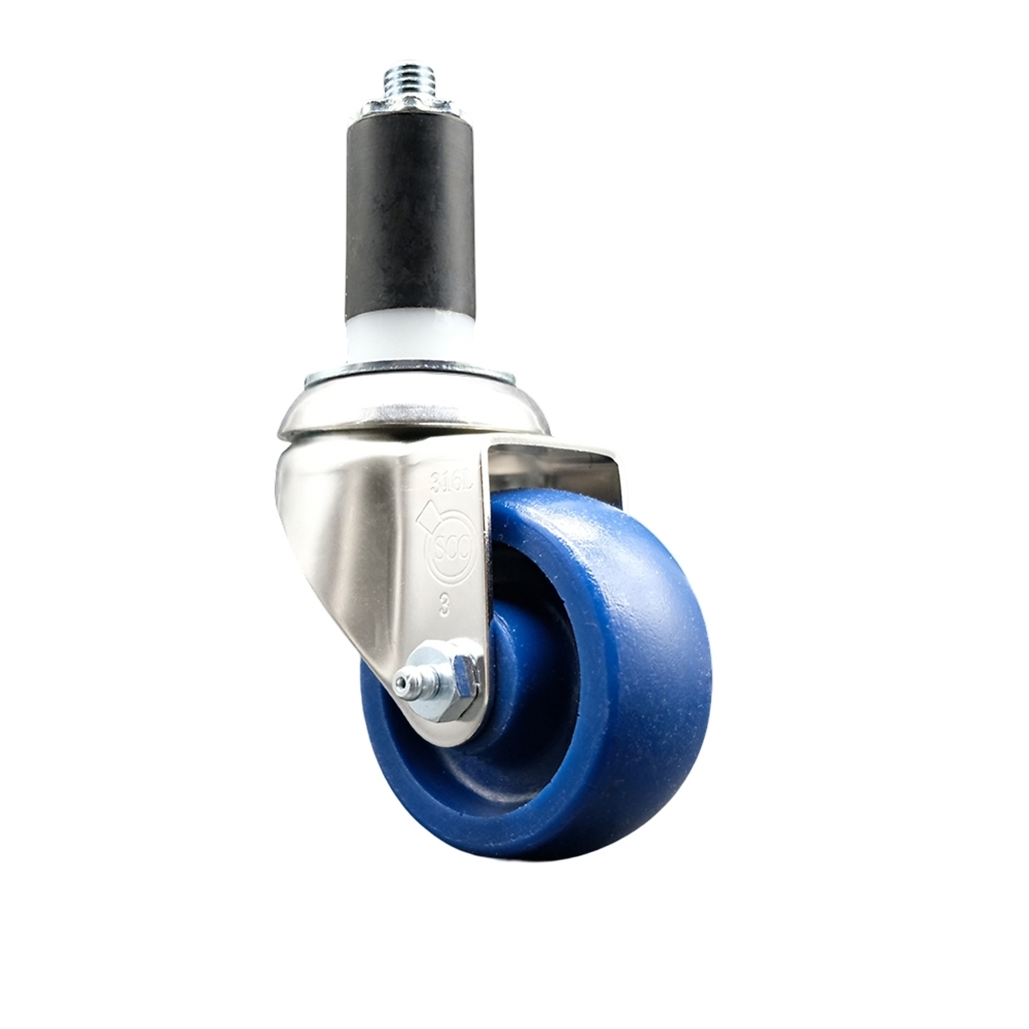 Service Caster, 3 1/2Inch x 1 1/4Inch Stem Caster, Wheel Diameter 3.5 in, Caster Type Swivel, Package (qty.) 1, Model SCC-SS316EX20S3514-SPUS-114