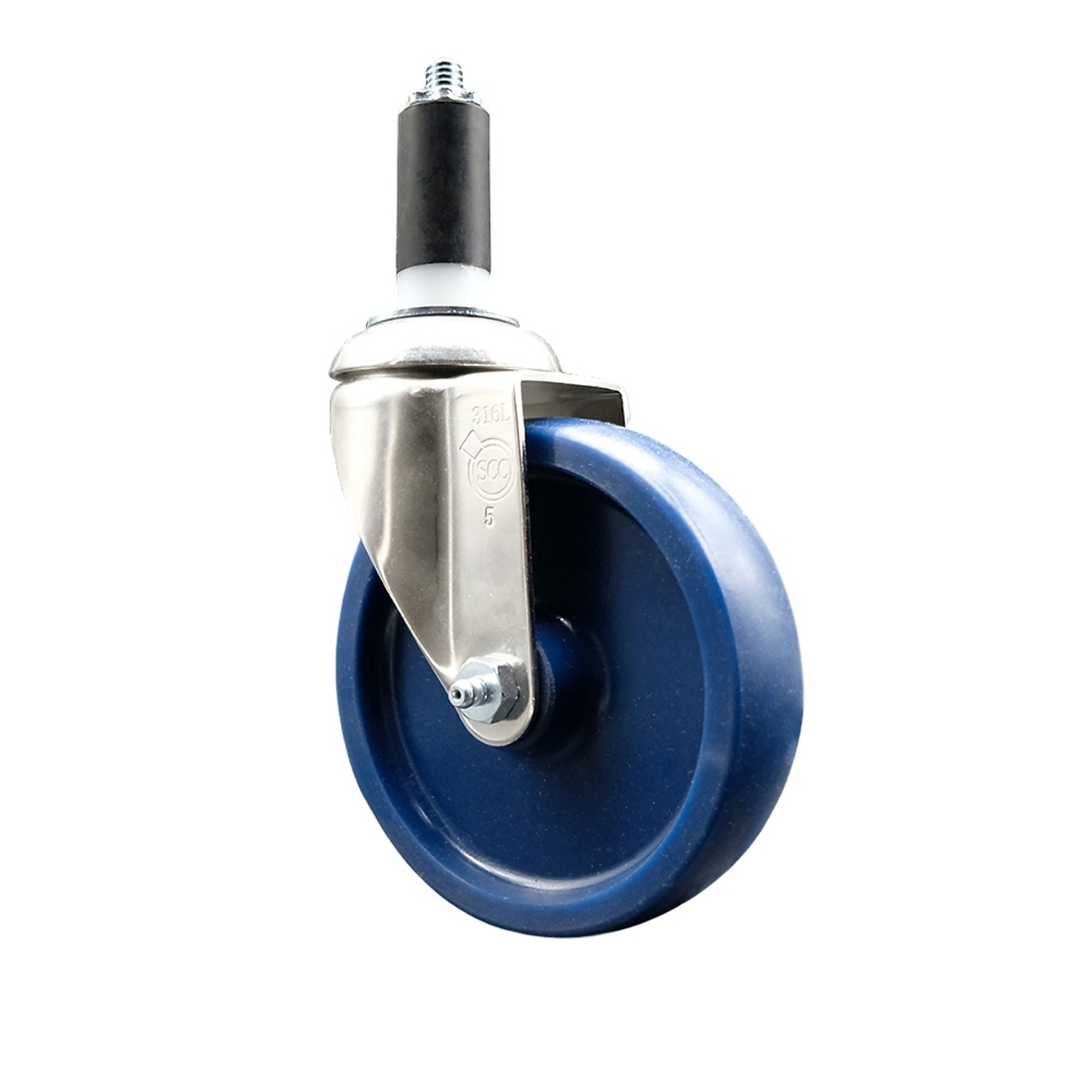 Service Caster, 5Inch x 1 1/4Inch Stem Caster, Wheel Diameter 5 in, Caster Type Swivel, Package (qty.) 1, Model SCC-SS316EX20S514-SPUS-114