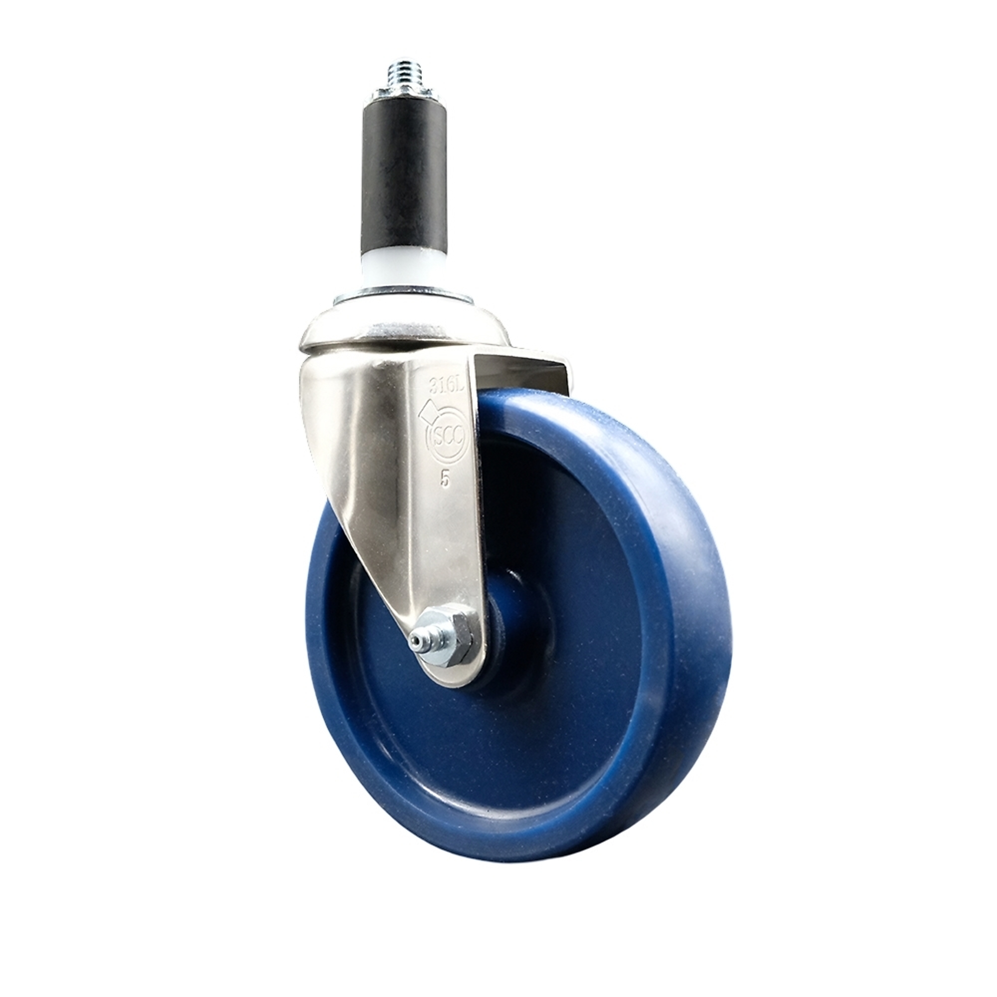 Service Caster, 5Inch x 1 1/4Inch Stem Caster, Wheel Diameter 5 in, Caster Type Swivel, Package (qty.) 1, Model SCC-SS316EX20S514-SPUS-138