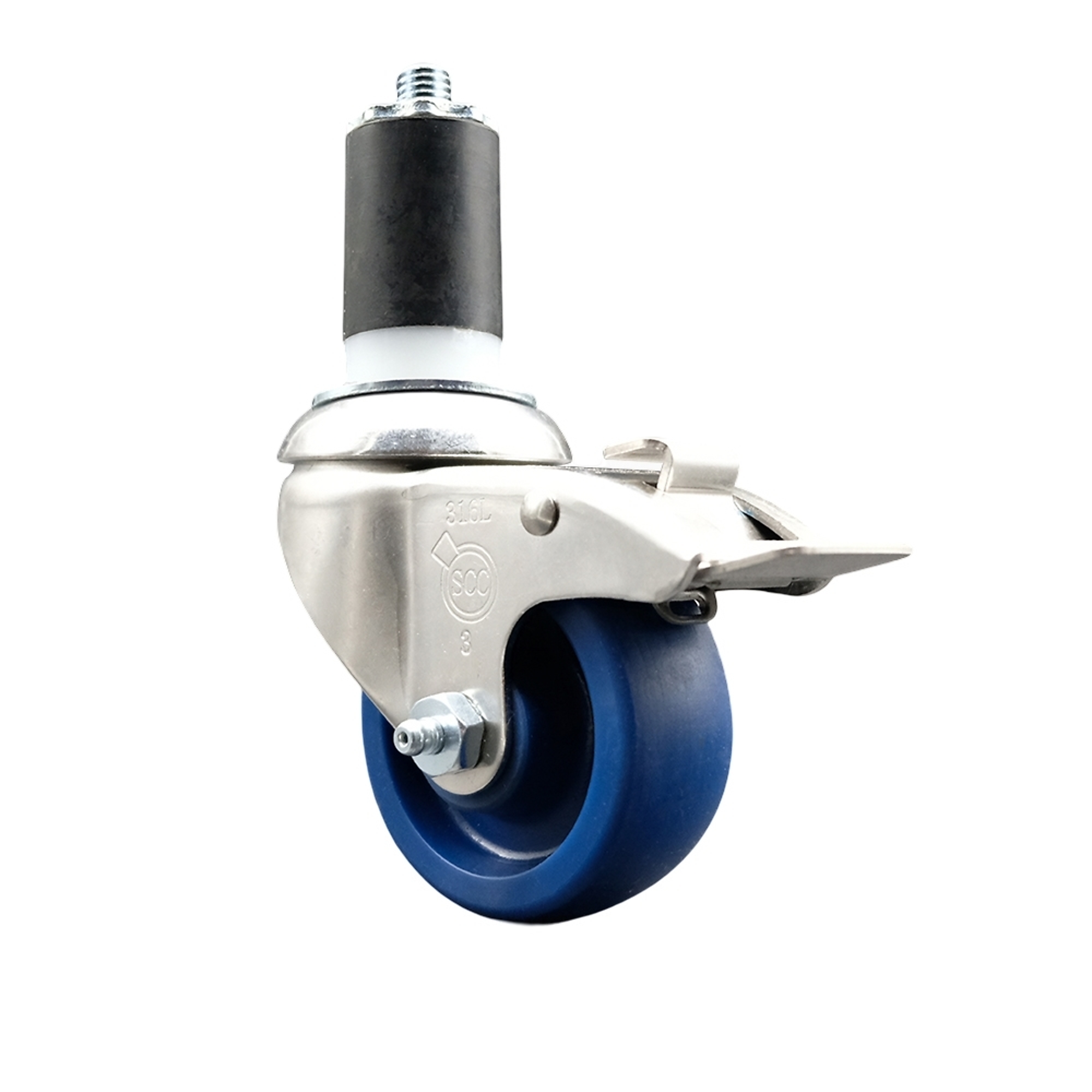 Service Caster, 3Inch x 1 1/4Inch Stem Caster, Wheel Diameter 3 in, Caster Type Swivel, Package (qty.) 1, Model SCC-SS316TTLEX20S314-SPUS-112