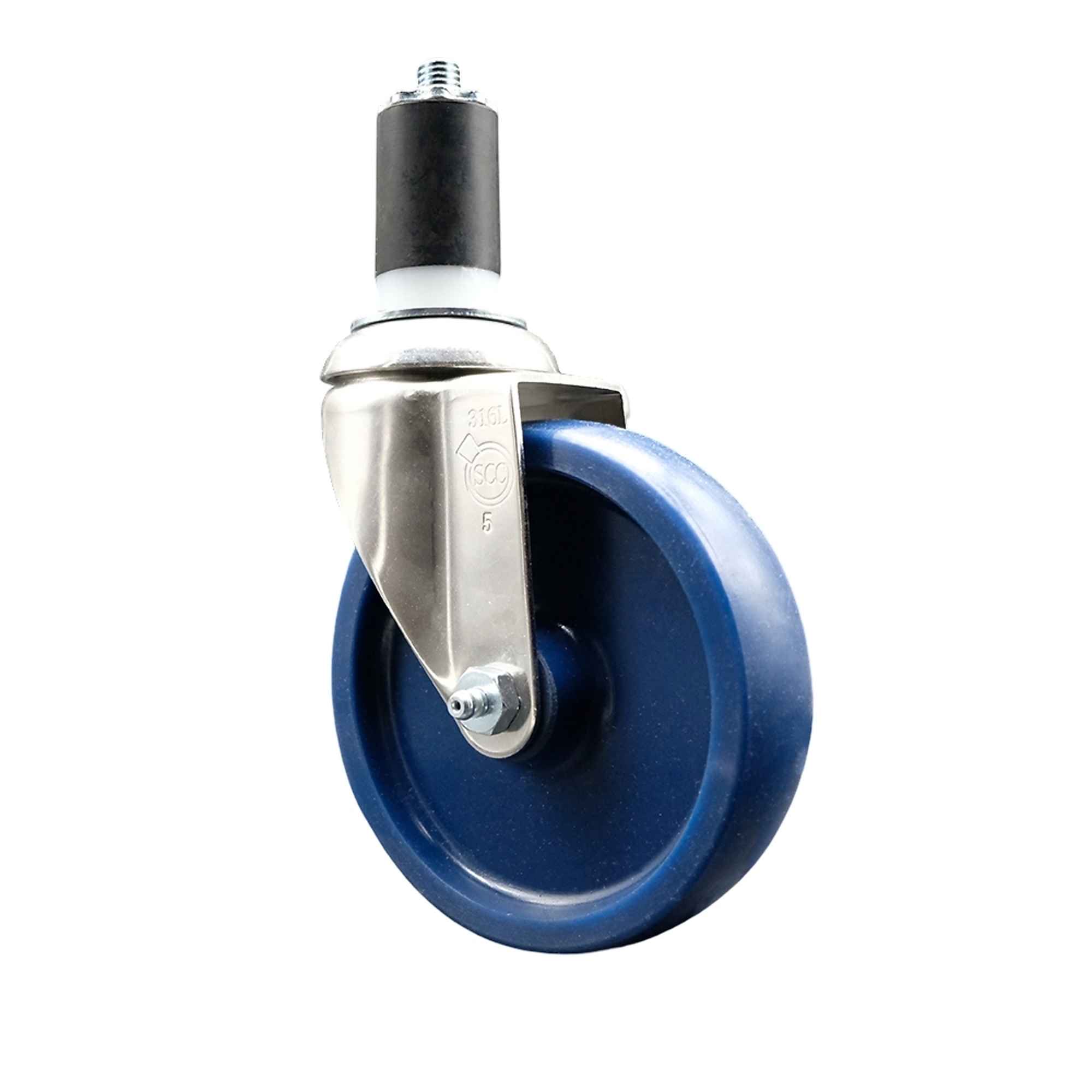 Service Caster, 5Inch x 1 1/4Inch Stem Caster, Wheel Diameter 5 in, Caster Type Swivel, Package (qty.) 1, Model SCC-SS316EX20S514-SPUS-112