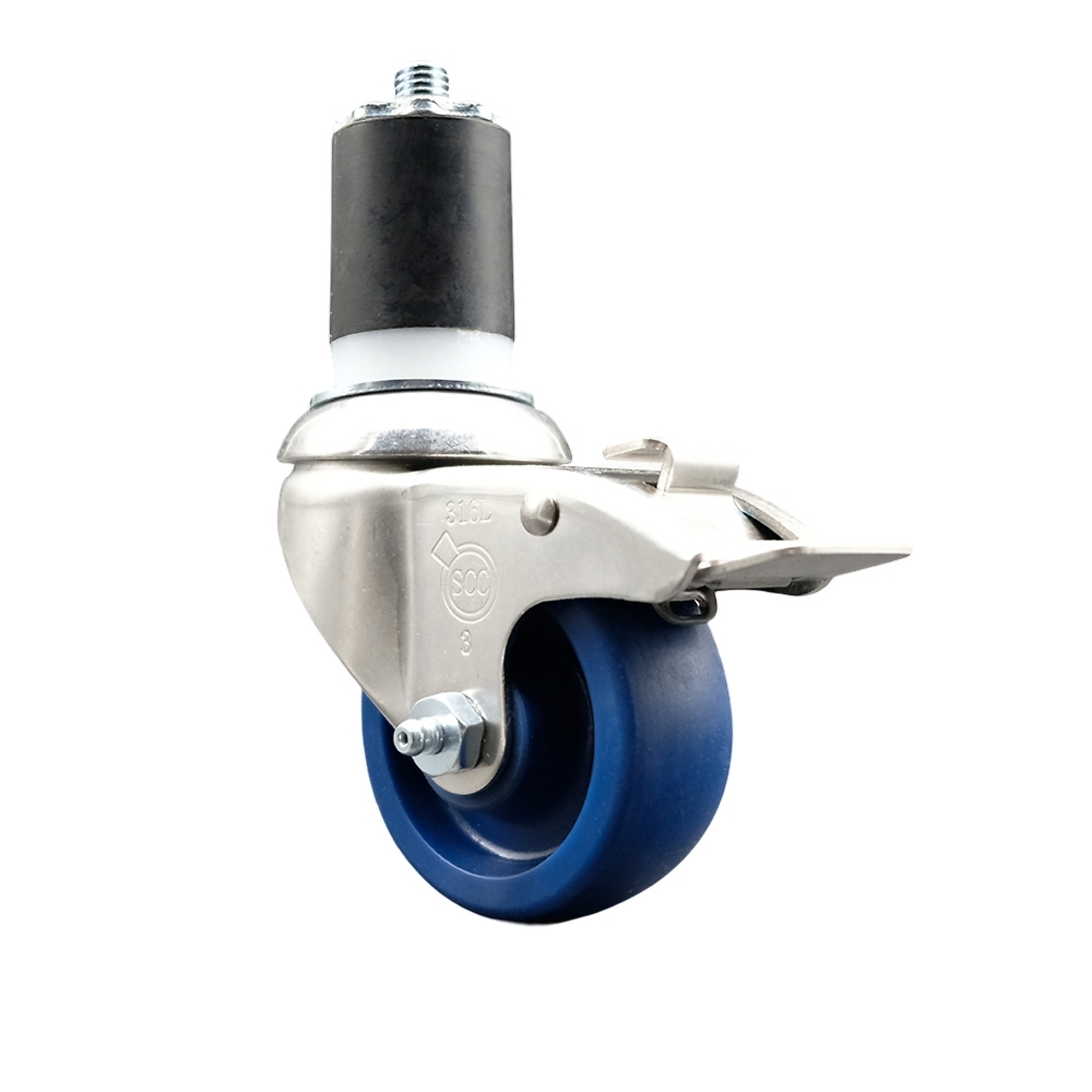 Service Caster, 3 1/2Inch x 1 1/4Inch Stem Caster, Wheel Diameter 3.5 in, Caster Type Swivel, Package (qty.) 1, Model SCC-SS316TTLEX20S3514-SPUS-134