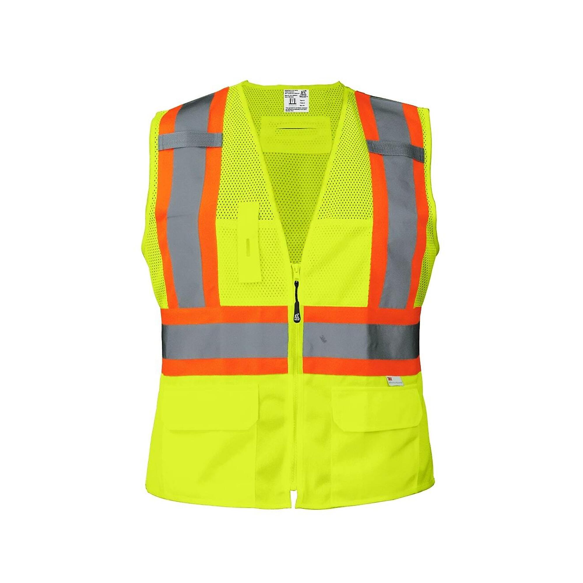 FrogWear, HV Yellow/Green, Class 2 Women's Contour Safety Vest, Size L, Color High-Visibility Yellow/Green, Model GLO-W0037-L