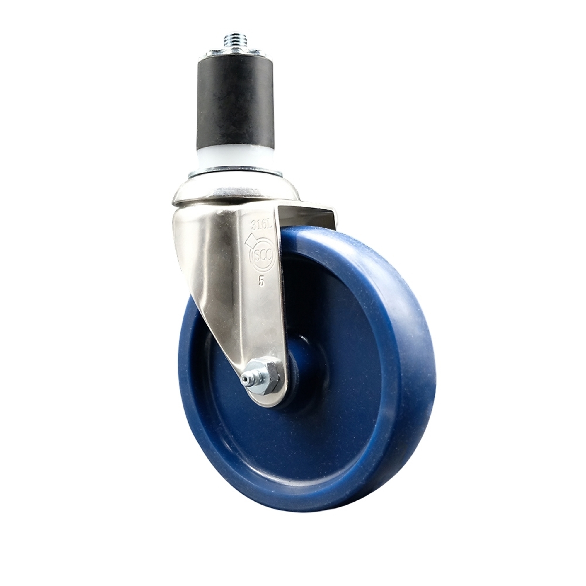 Service Caster, 5Inch x 1 1/4Inch Stem Caster, Wheel Diameter 5 in, Caster Type Swivel, Package (qty.) 1, Model SCC-SS316EX20S514-SPUS-134