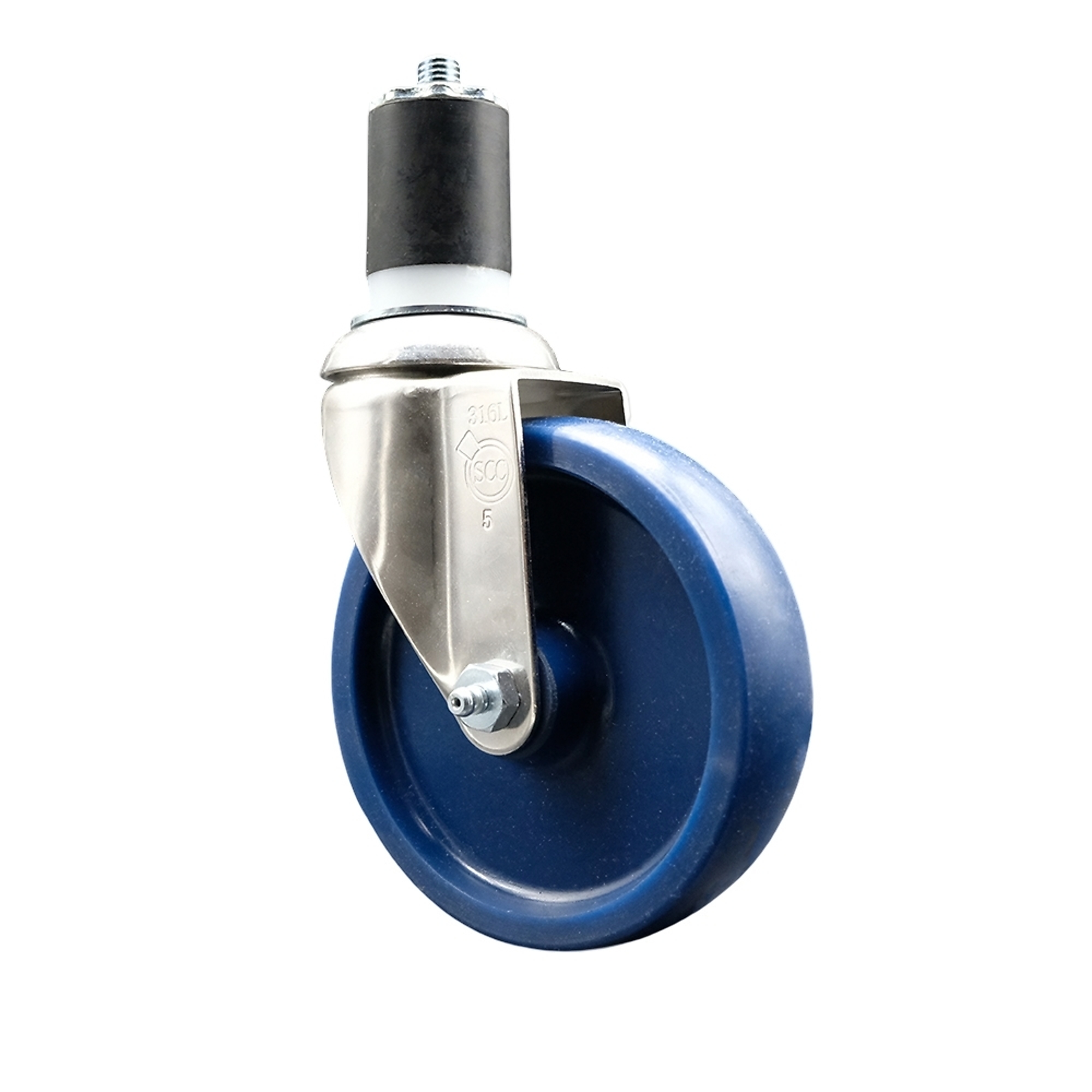 Service Caster, 5Inch x 1 1/4Inch Stem Caster, Wheel Diameter 5 in, Caster Type Swivel, Package (qty.) 1, Model SCC-SS316EX20S514-SPUS-178