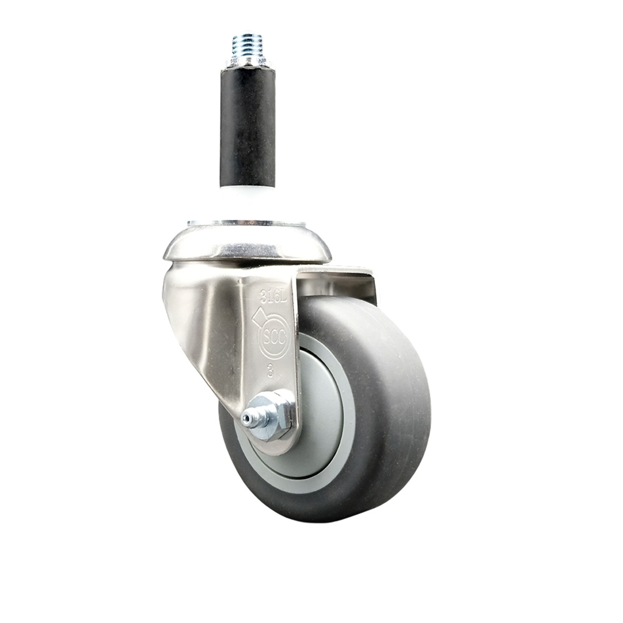 Service Caster, 3Inch x 1 1/4Inch Stem Caster, Wheel Diameter 3 in, Caster Type Swivel, Package (qty.) 1, Model SCC-SS316EX20S314-TPRB-34