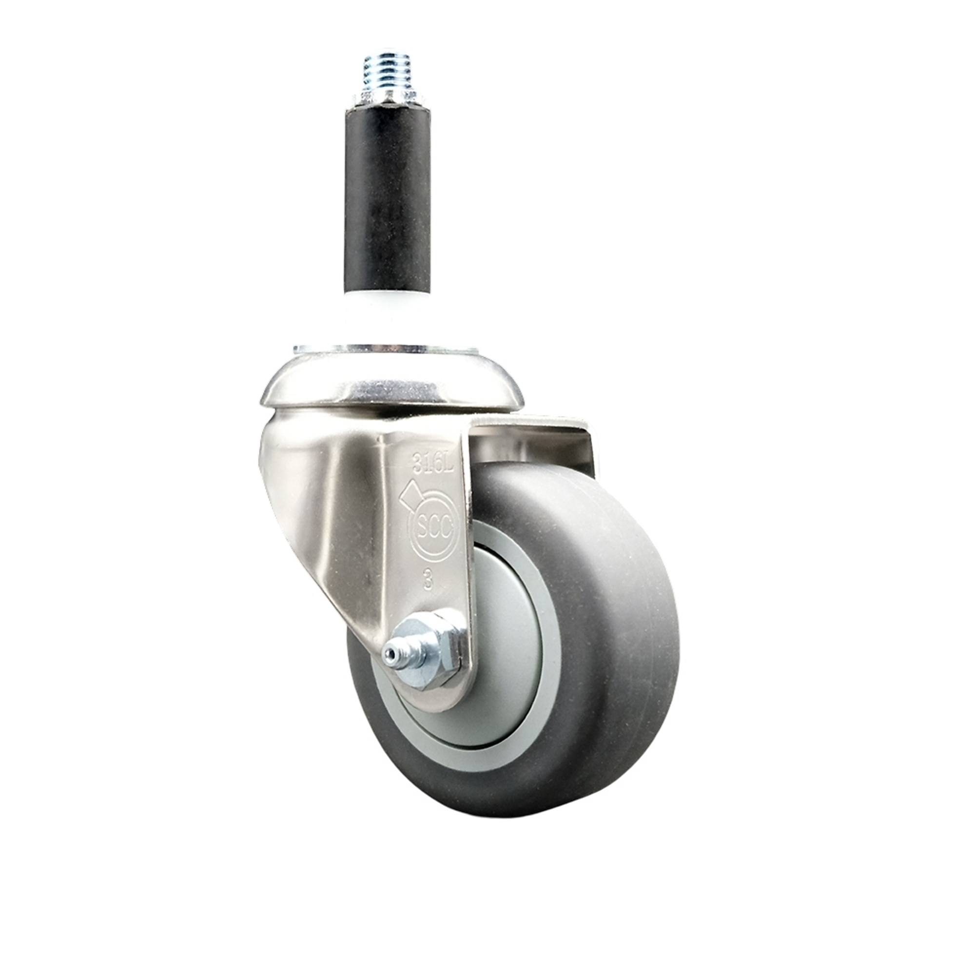 Service Caster, 3 1/2Inch x 1 1/4Inch Stem Caster, Wheel Diameter 3.5 in, Caster Type Swivel, Package (qty.) 1, Model SCC-SS316EX20S3514-TPRB-78