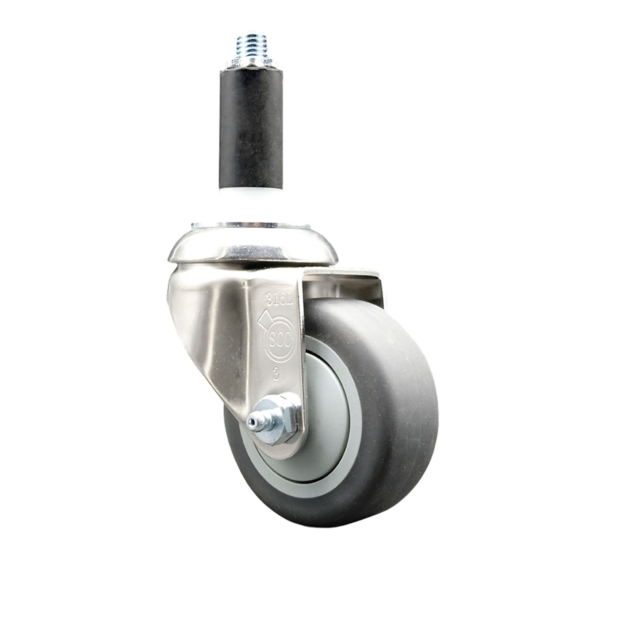 Service Caster, 3Inch x 1 1/4Inch Stem Caster, Wheel Diameter 3 in, Caster Type Swivel, Package (qty.) 1, Model SCC-SS316EX20S314-TPRB-1