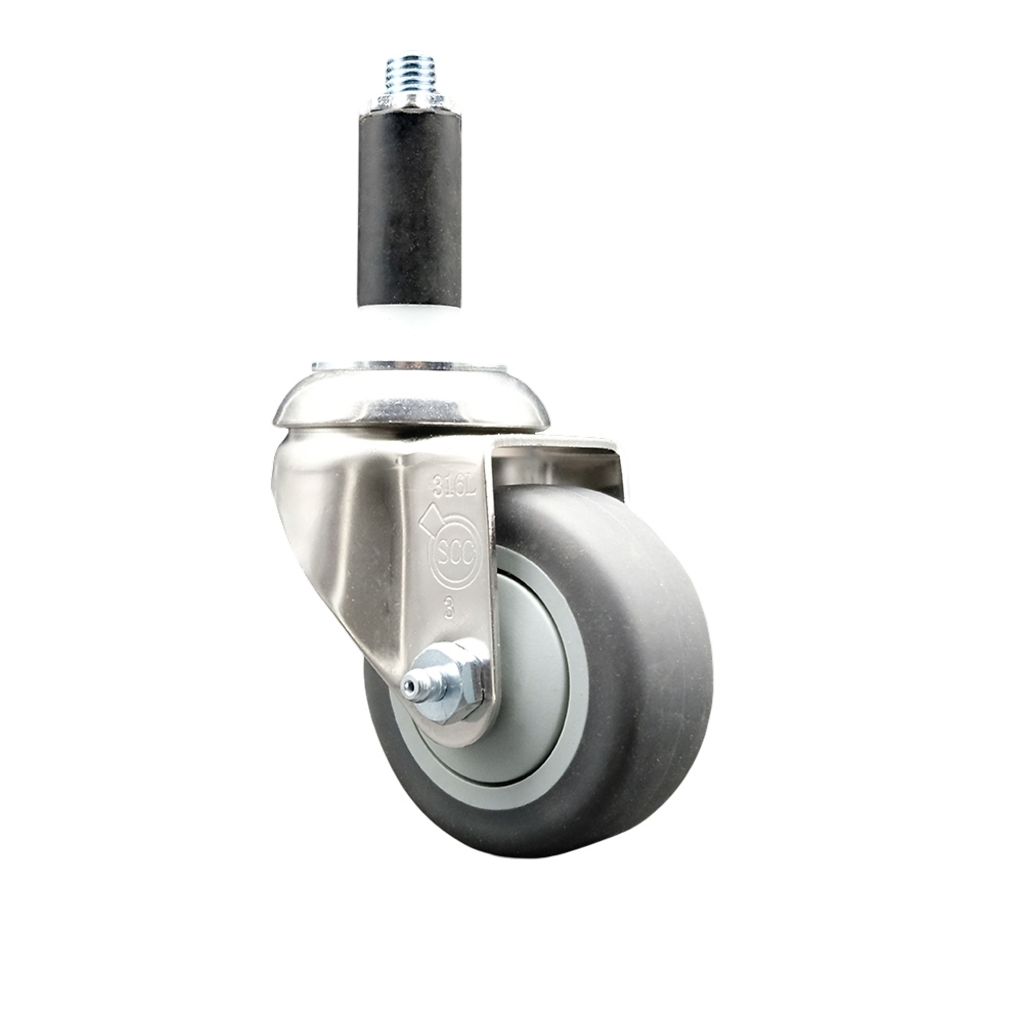 Service Caster, 3Inch x 1 1/4Inch Stem Caster, Wheel Diameter 3 in, Caster Type Swivel, Package (qty.) 1, Model SCC-SS316EX20S314-TPRB-118