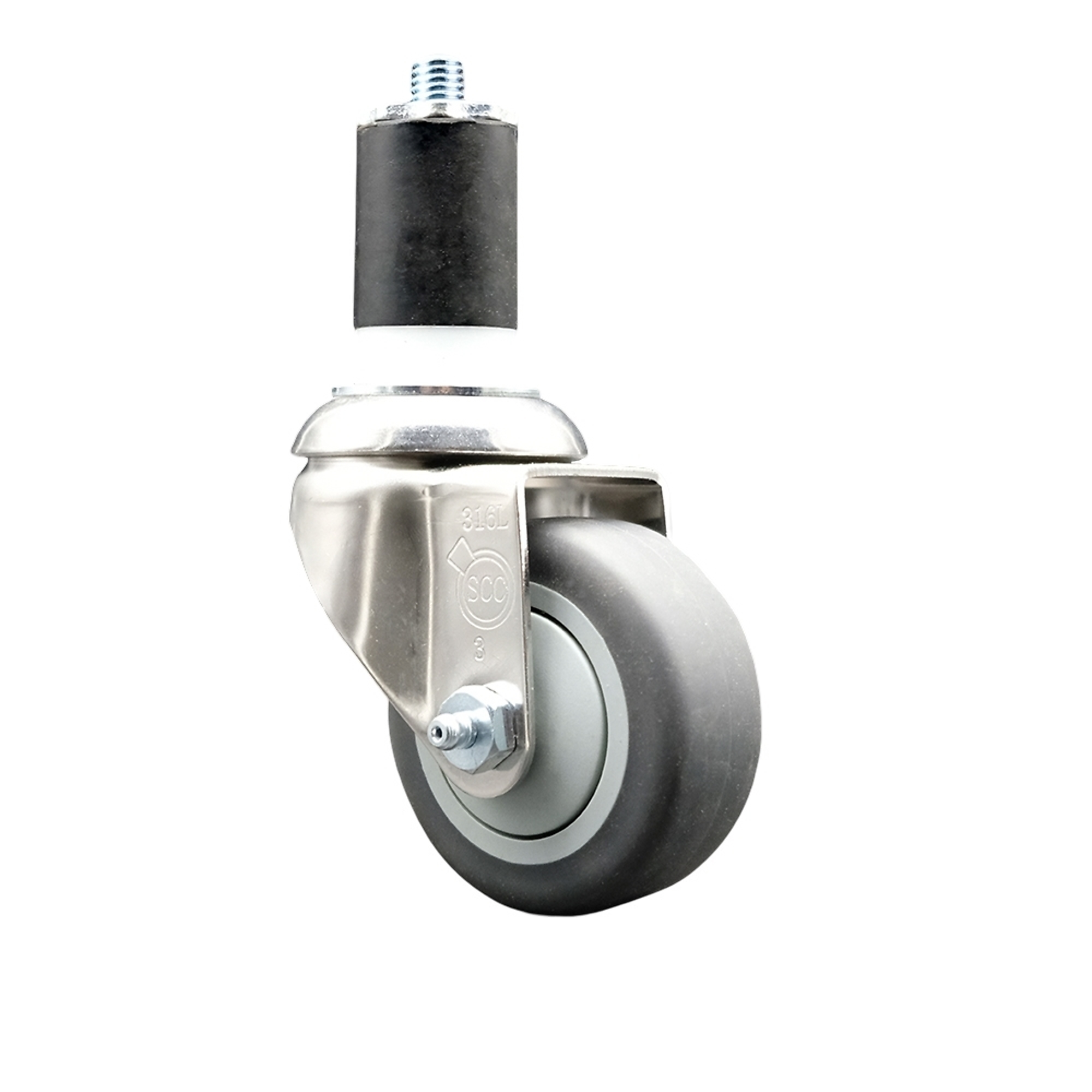 Service Caster, 3Inch x 1 1/4Inch Stem Caster, Wheel Diameter 3 in, Caster Type Swivel, Package (qty.) 1, Model SCC-SS316EX20S314-TPRB-134