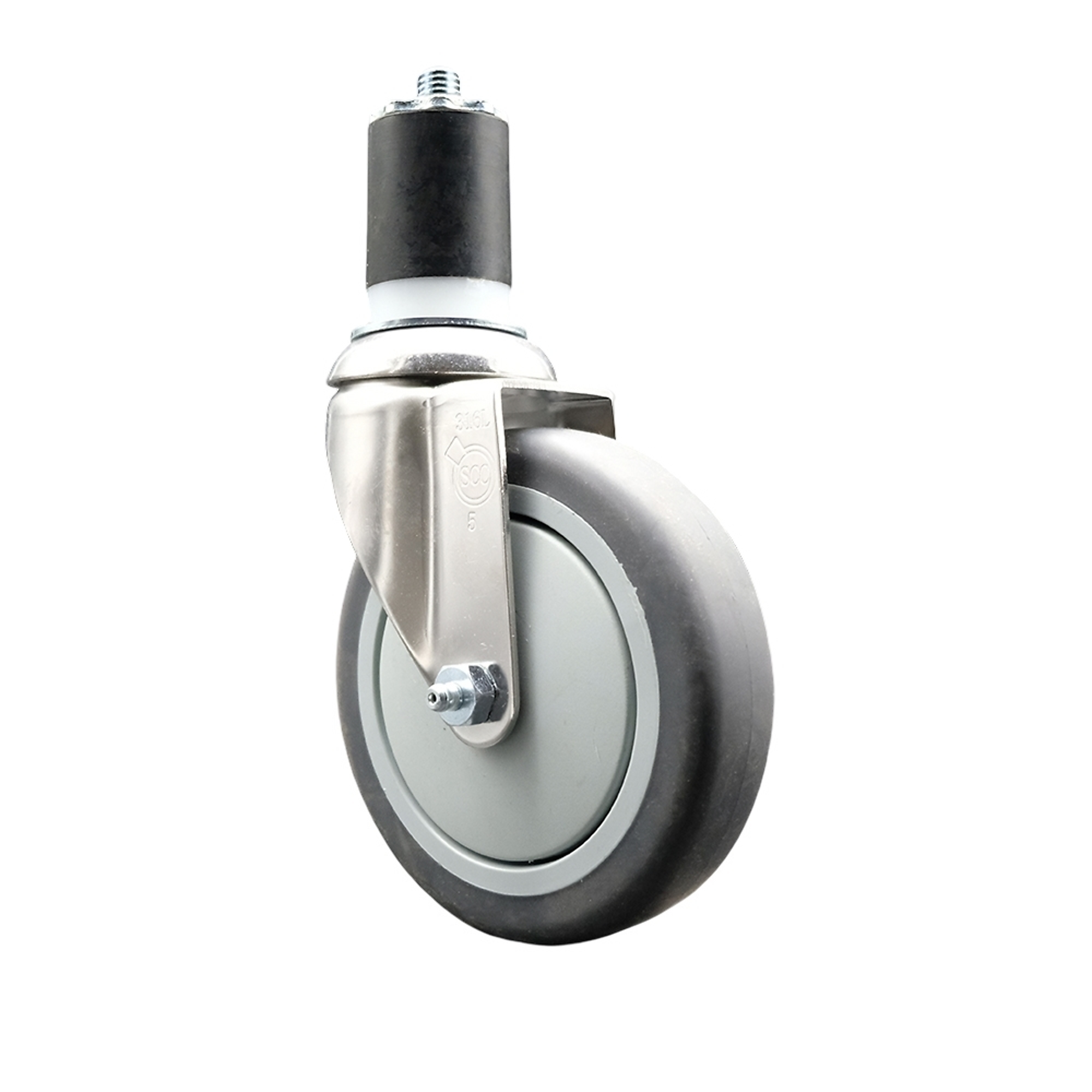 Service Caster, 5Inch x 1 1/4Inch Stem Caster, Wheel Diameter 5 in, Caster Type Swivel, Package (qty.) 1, Model SCC-SS316EX20S514-TPRB-134