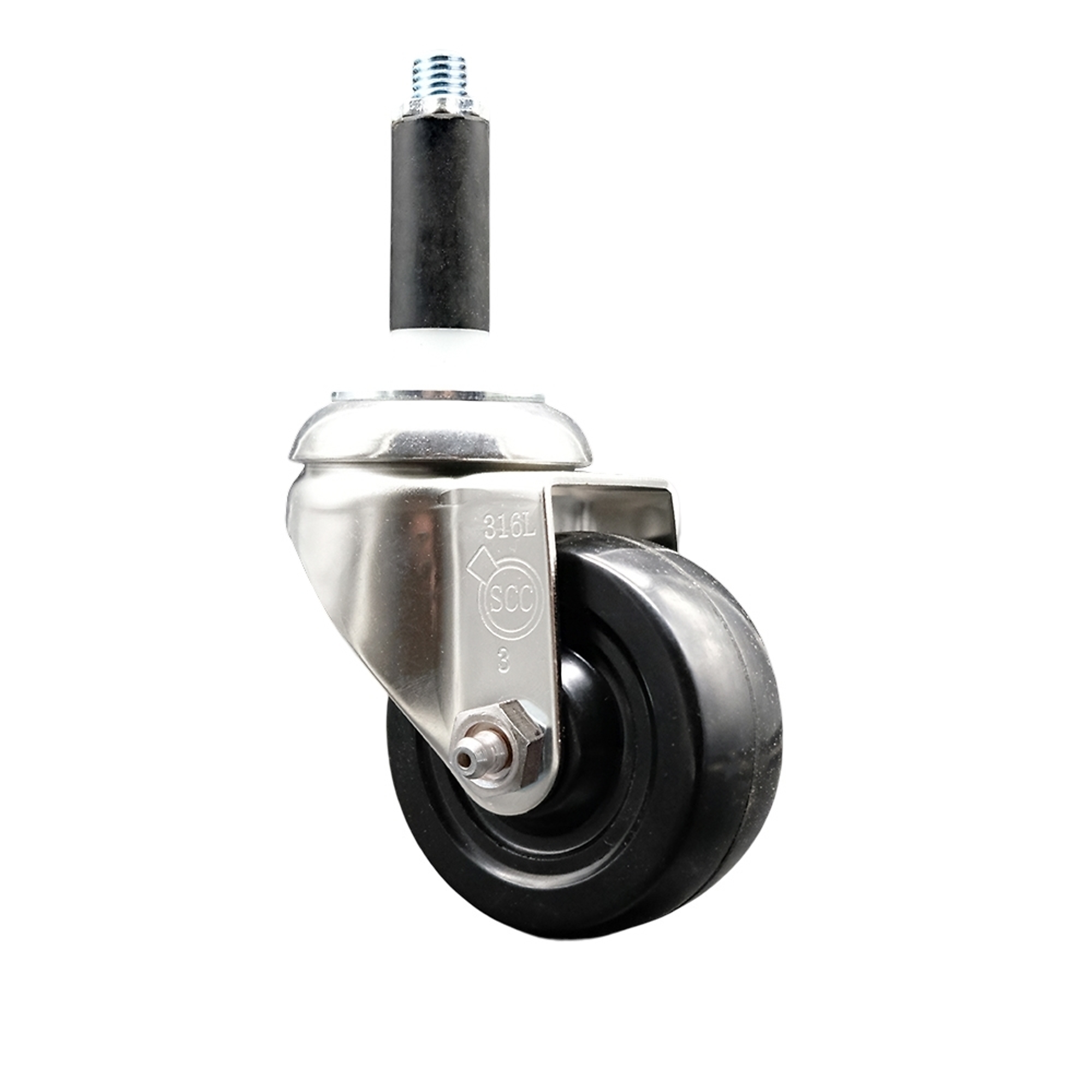 Service Caster, 3Inch x 1 1/4Inch Stem Caster, Wheel Diameter 3 in, Caster Type Swivel, Package (qty.) 1, Model SCC-SS316EX20S314-SRS-78