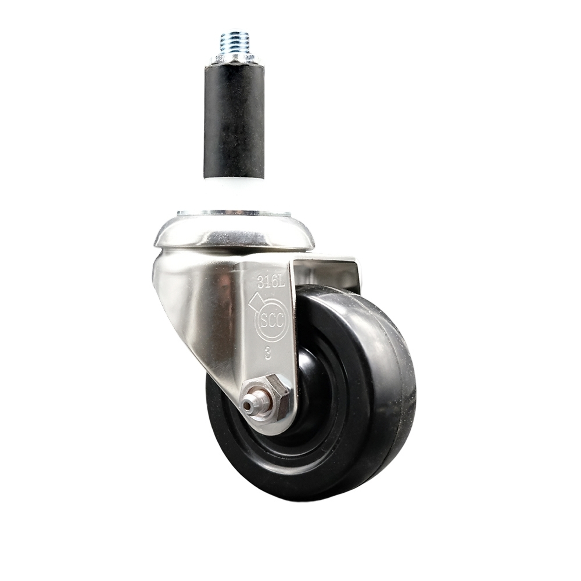 Service Caster, 3 1/2Inch x 1 1/4Inch Stem Caster, Wheel Diameter 3.5 in, Caster Type Swivel, Package (qty.) 1, Model SCC-SS316EX20S3514-SRS-1