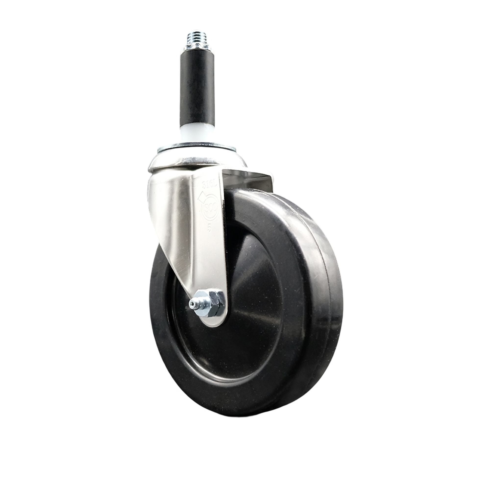 Service Caster, 5Inch x 1 1/4Inch Stem Caster, Wheel Diameter 5 in, Caster Type Swivel, Package (qty.) 1, Model SCC-SS316EX20S514-SRS-78