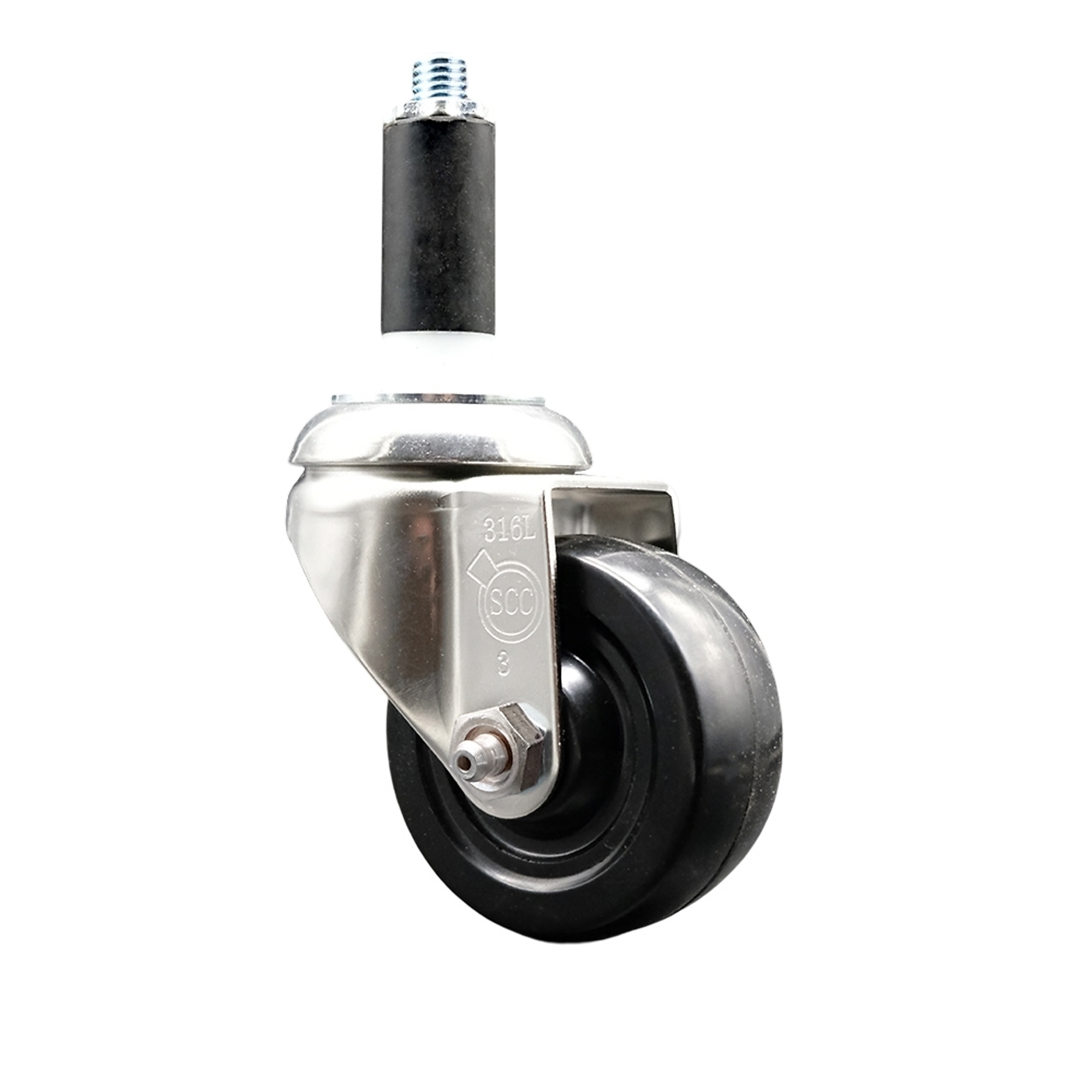 Service Caster, 3Inch x 1 1/4Inch Stem Caster, Wheel Diameter 3 in, Caster Type Swivel, Package (qty.) 1, Model SCC-SS316EX20S314-SRS-118