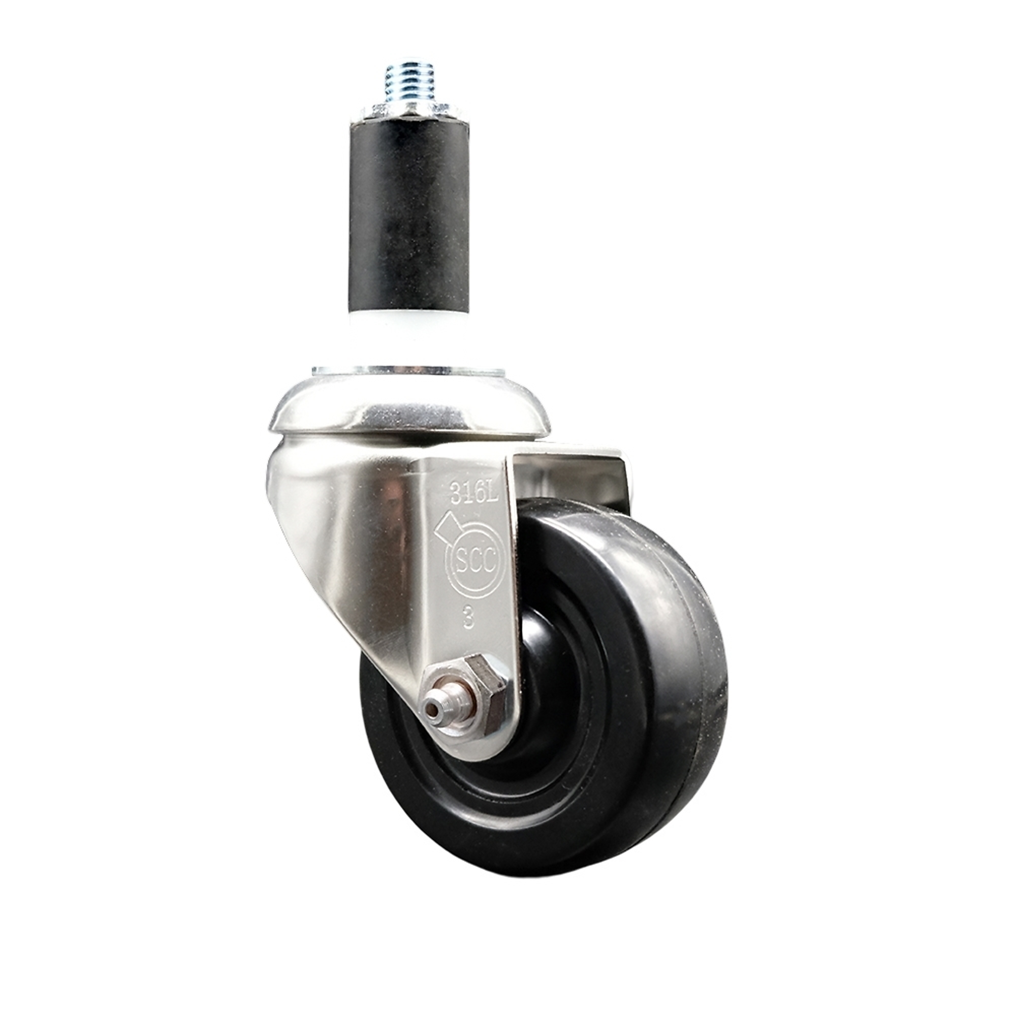 Service Caster, 3Inch x 1 1/4Inch Stem Caster, Wheel Diameter 3 in, Caster Type Swivel, Package (qty.) 1, Model SCC-SS316EX20S314-SRS-114