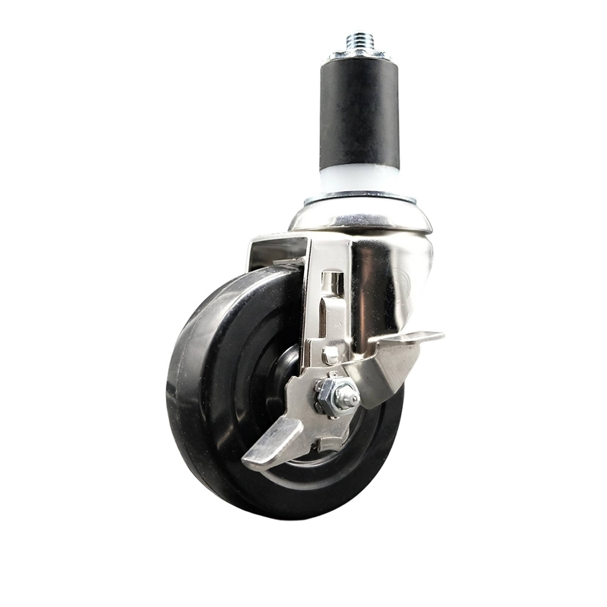 Service Caster, 4Inch x 1 1/4Inch Stem Caster, Wheel Diameter 4 in, Caster Type Swivel, Package (qty.) 1, Model SCC-SS316EX20S414-SRS-TLB-112