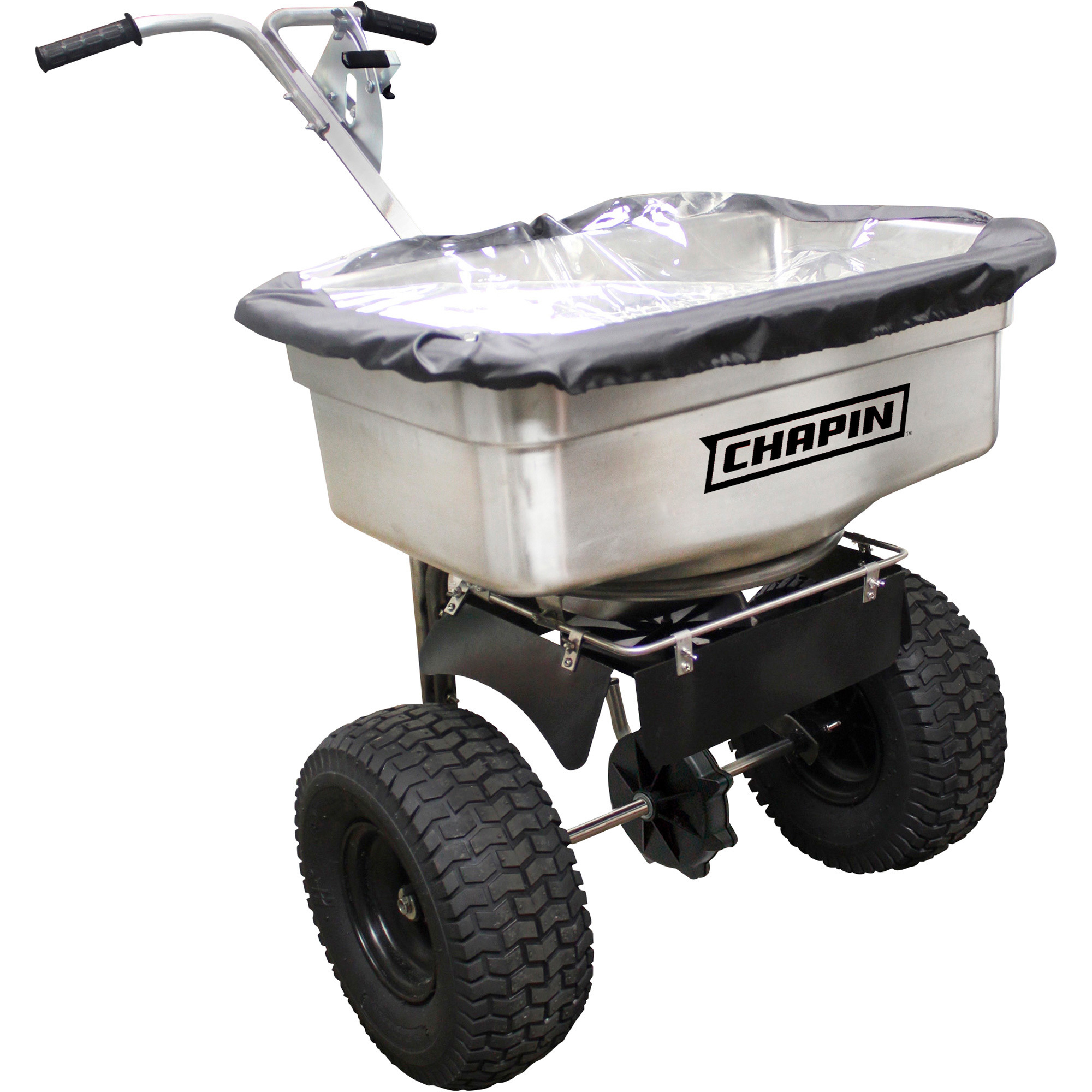 Chapin Walk-Behind Stainless Steel Rock Salt Spreader, 100-Lb. Capacity, Model 82500B