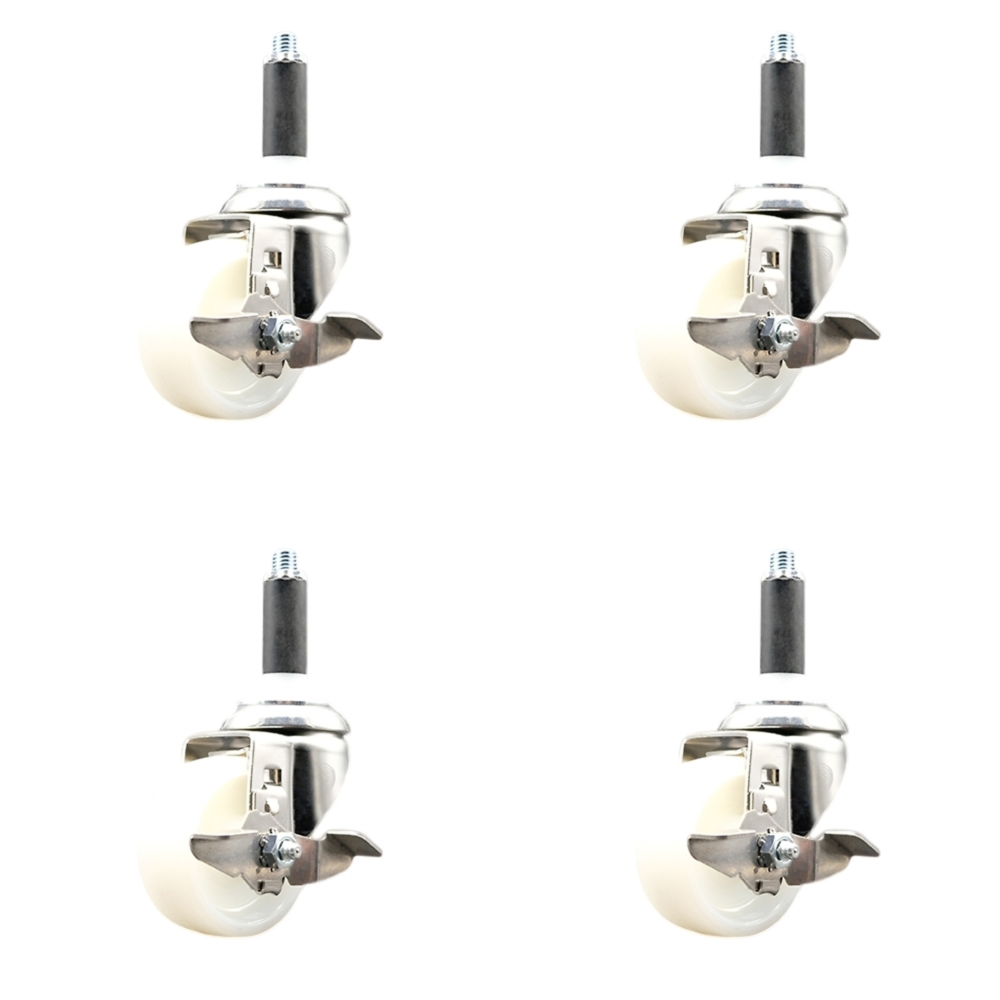 Service Caster, 3Inch x 1 1/4Inch Stem Casters, Wheel Diameter 3 in, Caster Type Swivel, Package (qty.) 4, Model SCC-SS316EX20S314-NYS-TLB-34-4