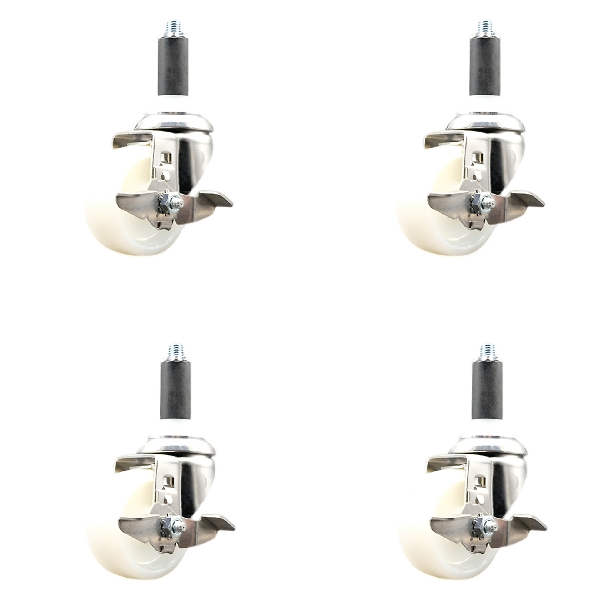 Service Caster, 3Inch x 1 1/4Inch Stem Casters, Wheel Diameter 3 in, Caster Type Swivel, Package (qty.) 4, Model SCC-SS316EX20S314-NYS-TLB-118-4