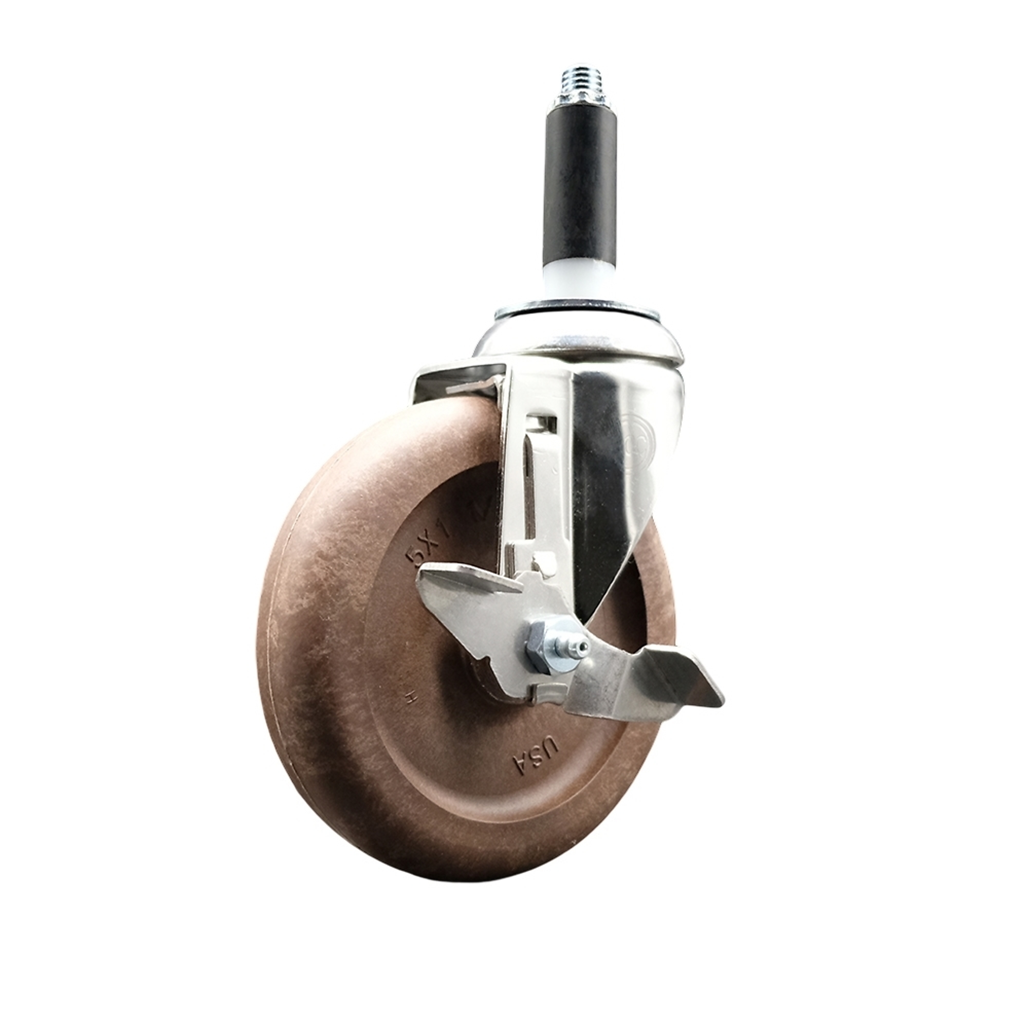 Service Caster, 5Inch x 1 1/4Inch Stem Caster, Wheel Diameter 5 in, Caster Type Swivel, Package (qty.) 1, Model SCC-SS316EX20S514-GFNSHT-TLB-34