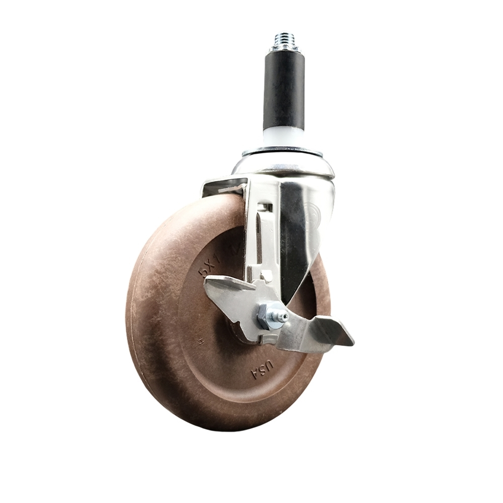 Service Caster, 5Inch x 1 1/4Inch Stem Caster, Wheel Diameter 5 in, Caster Type Swivel, Package (qty.) 1, Model SCC-SS316EX20S514-GFNSHT-TLB-1