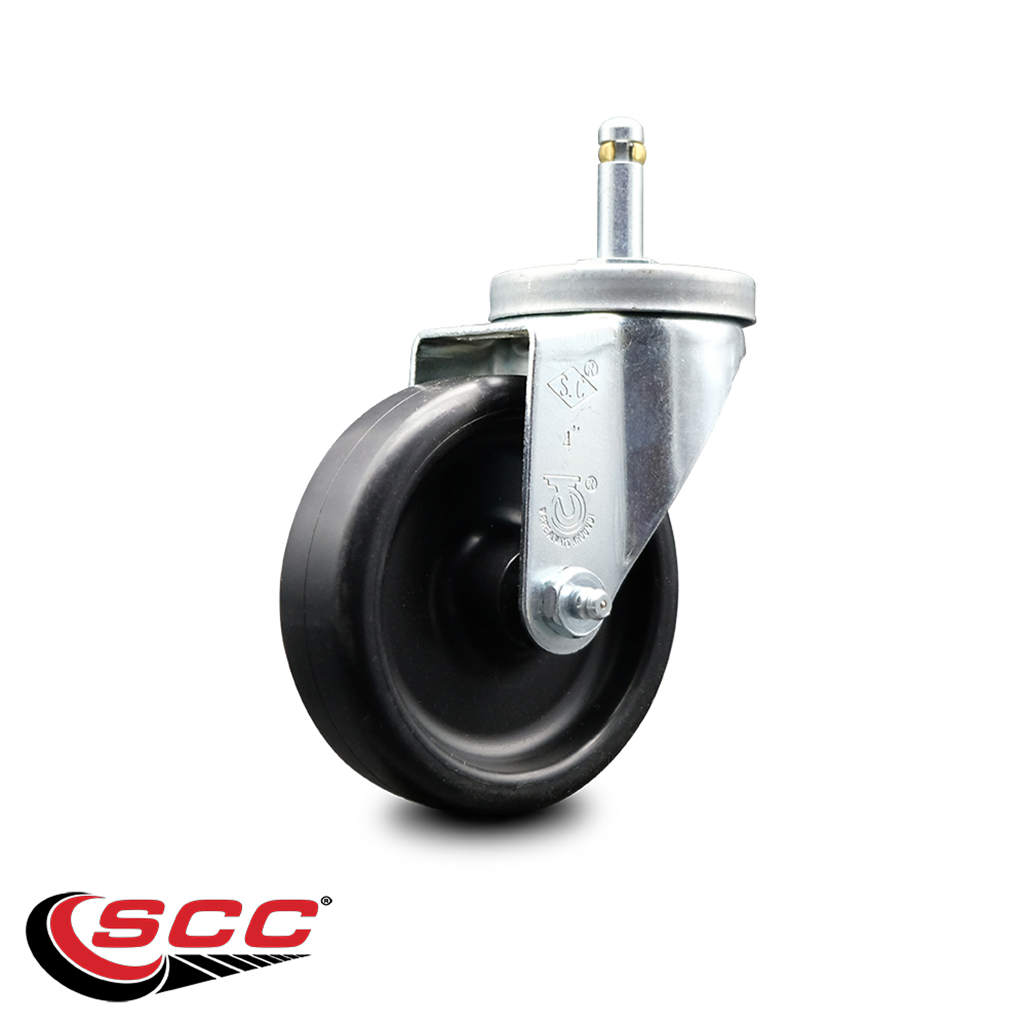 Service Caster, 4Inch x 1.25Inch Stem Caster, Wheel Diameter 4 in, Caster Type Swivel, Package (qty.) 1, Model BEL-SCC-DCGR20S414-POS-716138